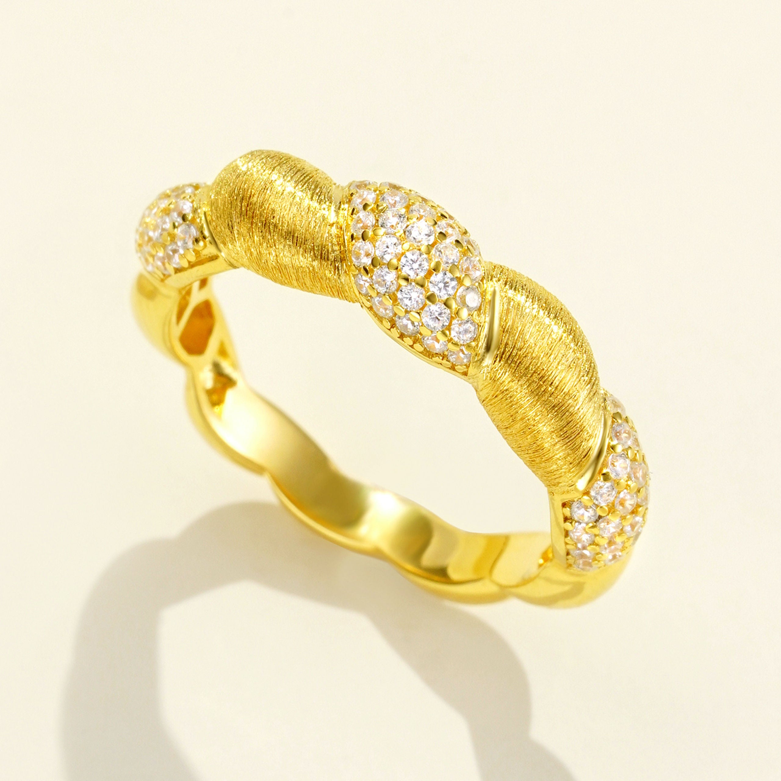 Delicate Brushed Twisted Ring| Silver Ring