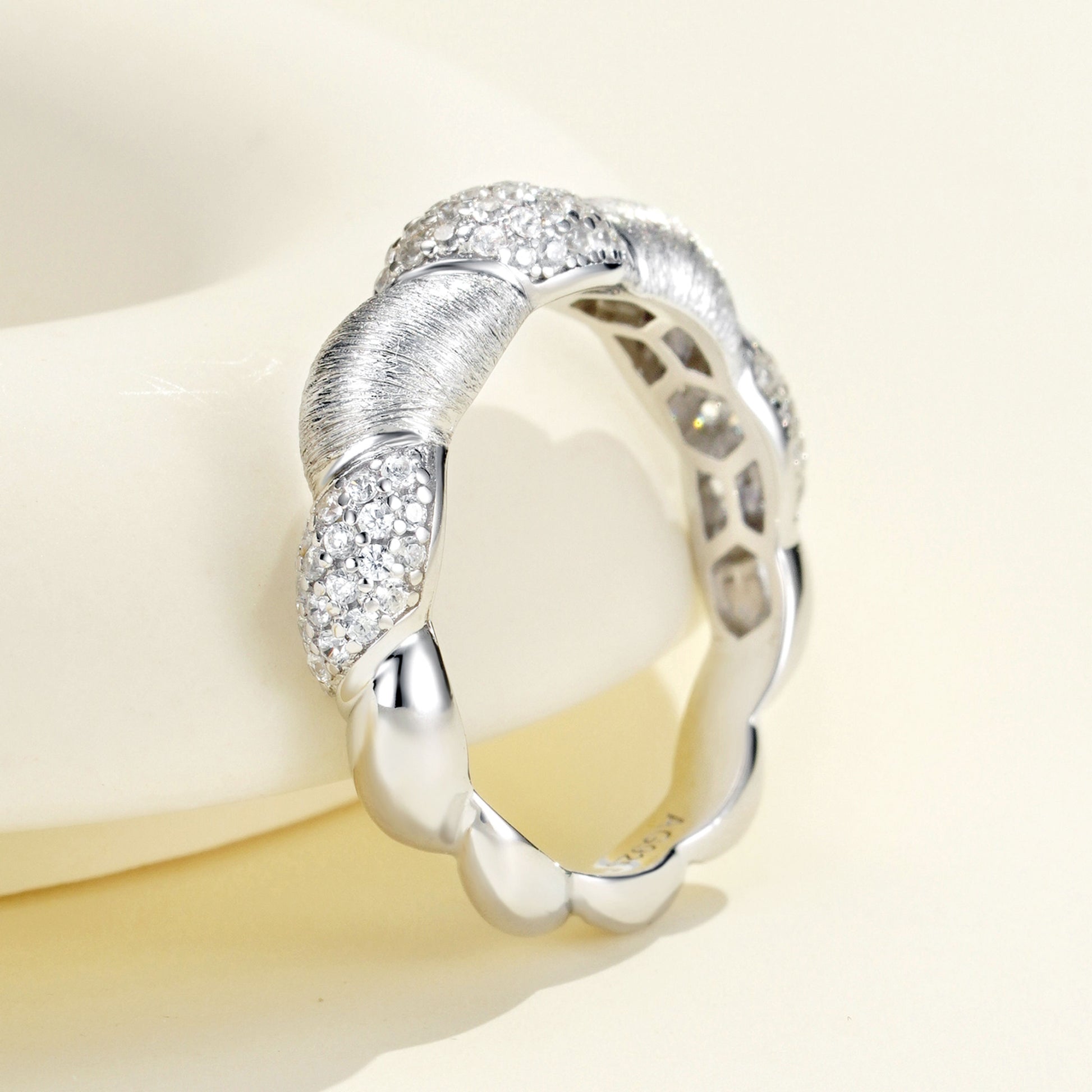 Delicate Brushed Twisted Ring| Silver Ring