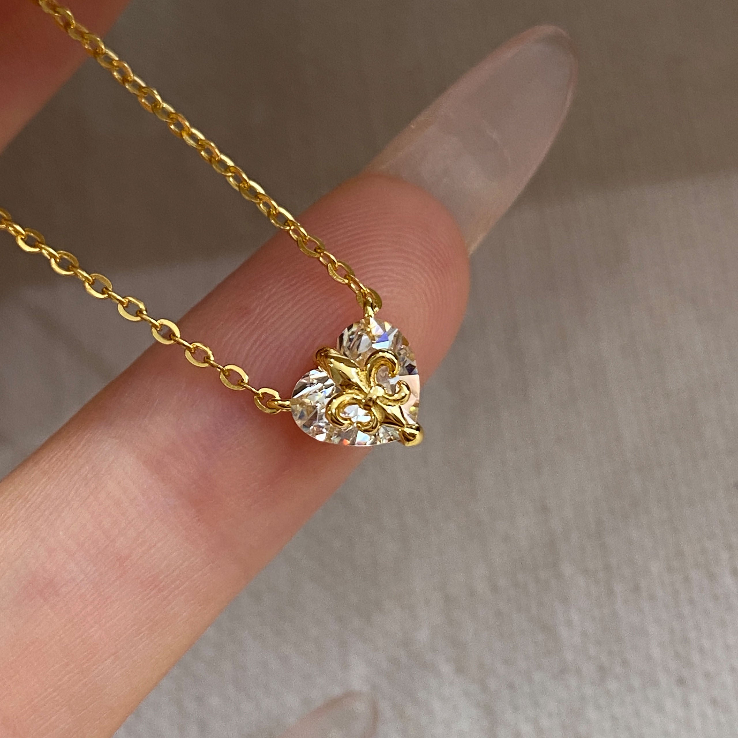 Iris Heart Gemstone Necklace｜Silver Necklace