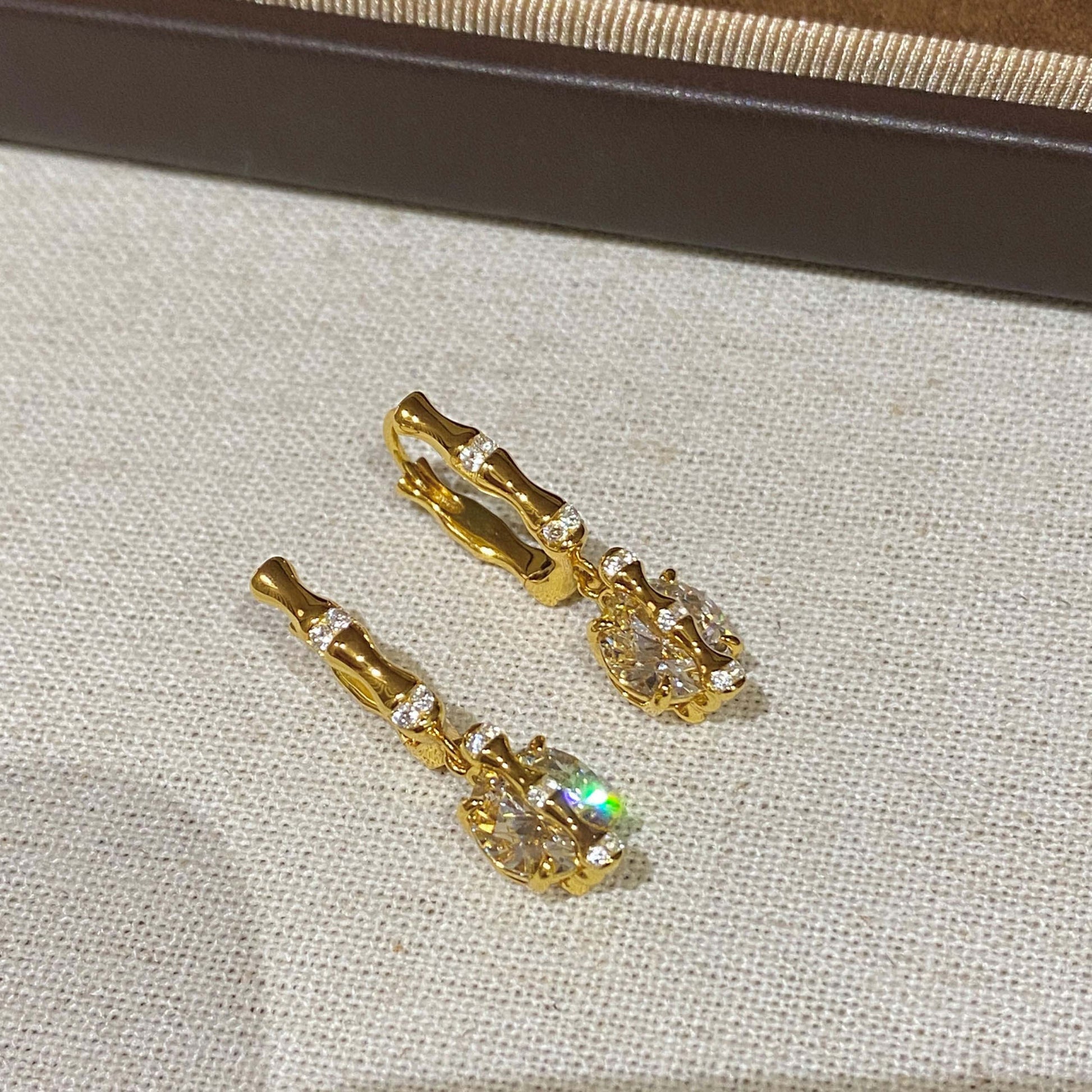 Gold-Plated Bamboo-shaped  Earrings | Silver Earrings