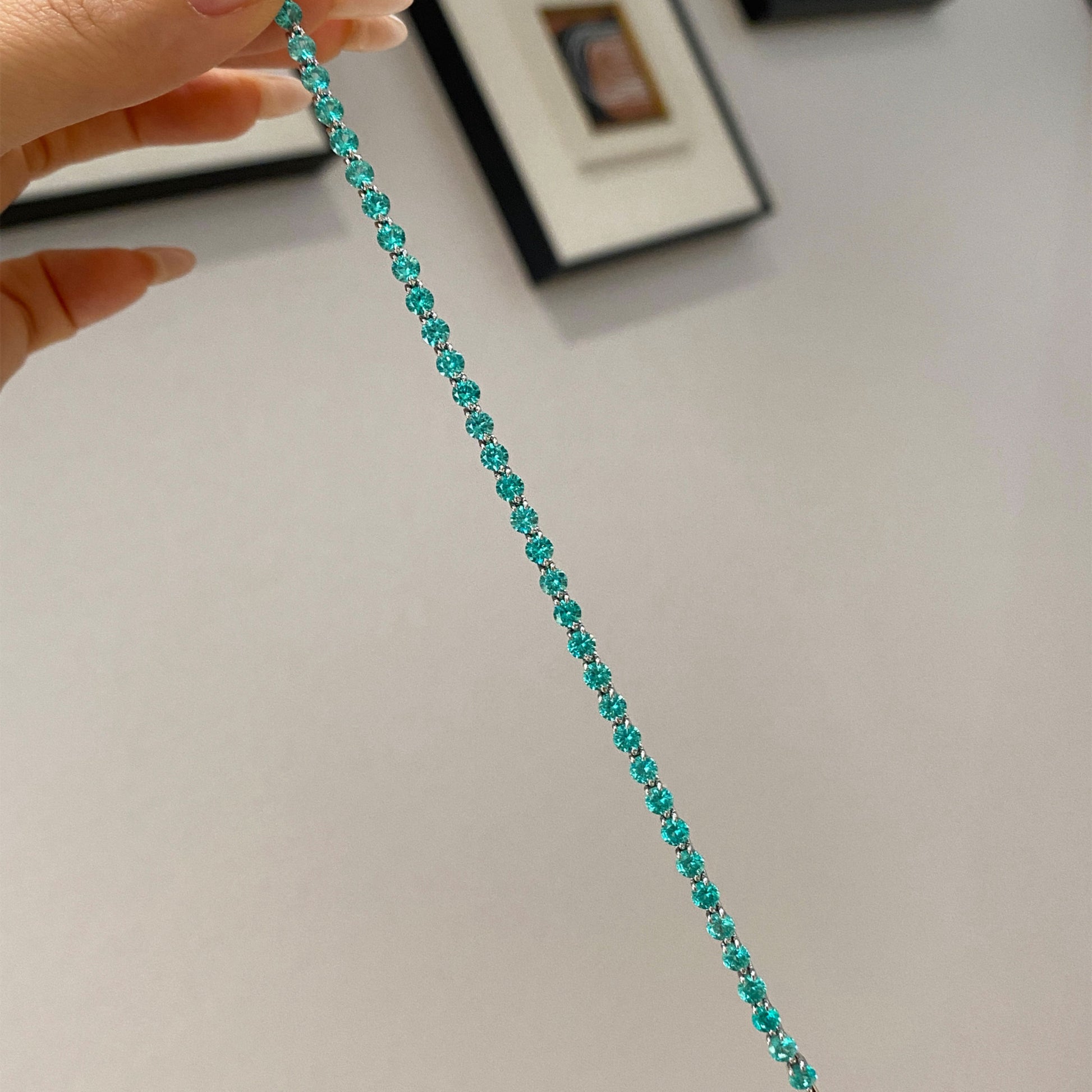 3.5mm Blue Gemstone Bracelet｜Silver Bracelet
