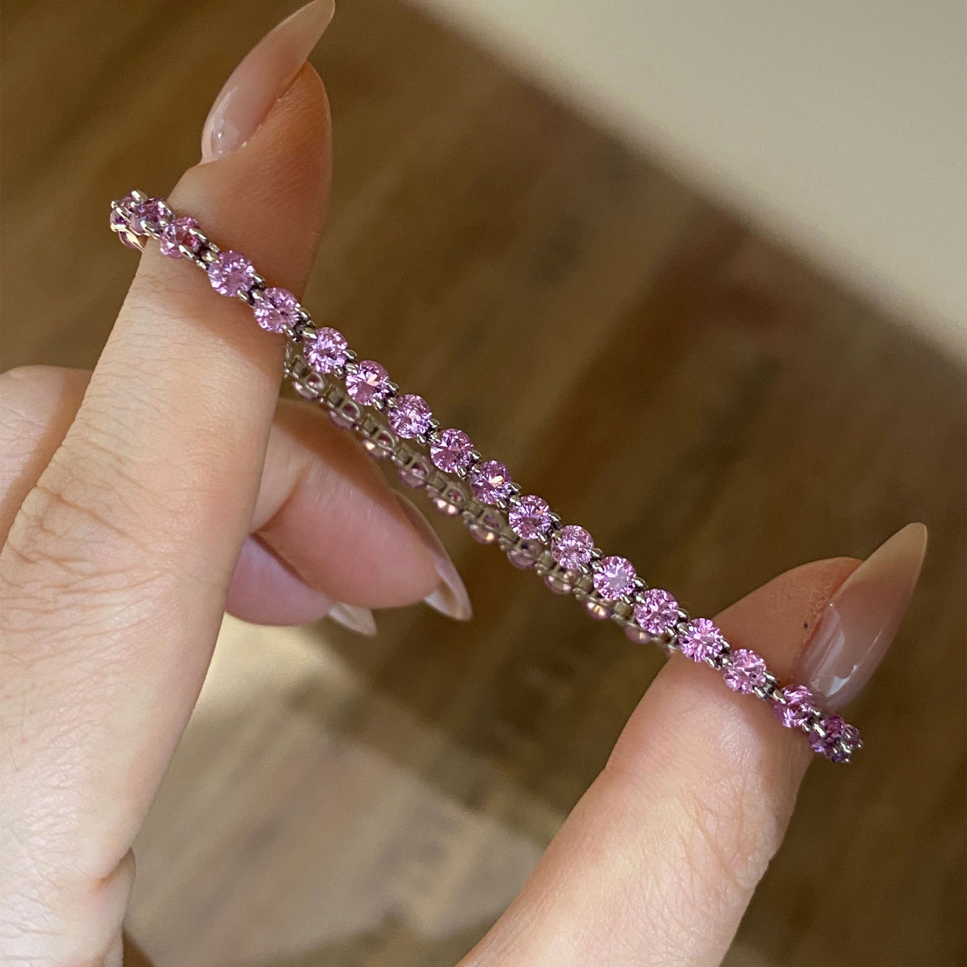 3.5mm Purple Gemstone Bracelet｜Silver Bracelet