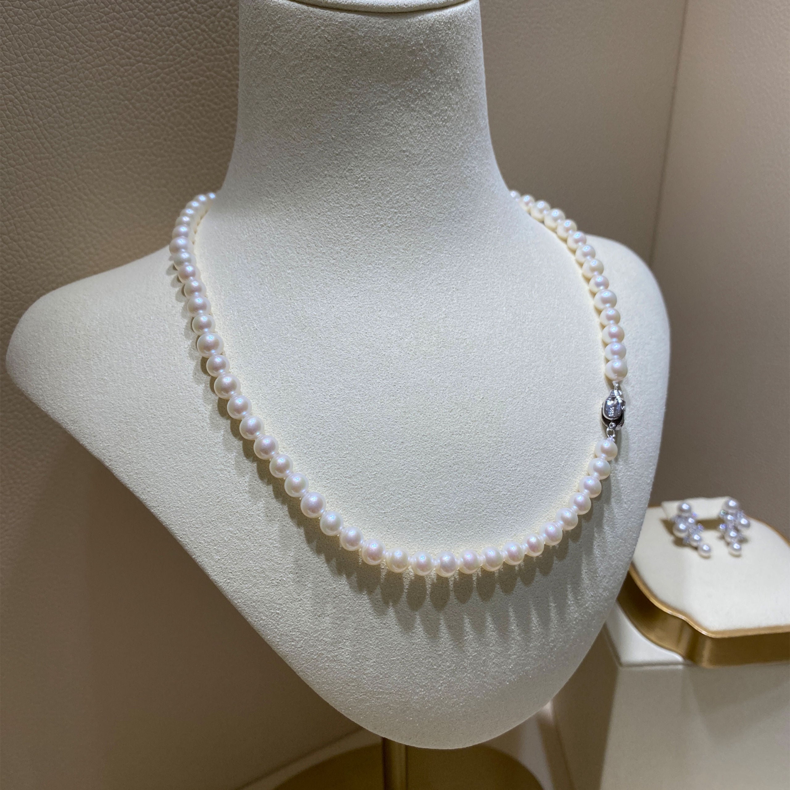 Natural pearl necklace [6-7mm]| Silver Necklace