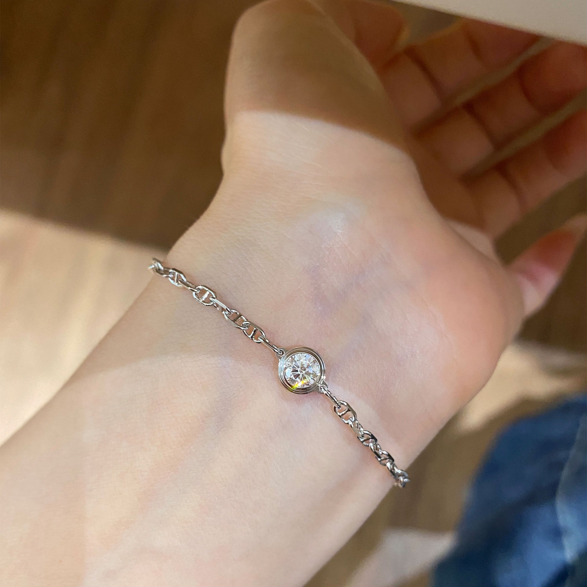 Moissanite Bubble Design Bracelet｜Silver Bracelet