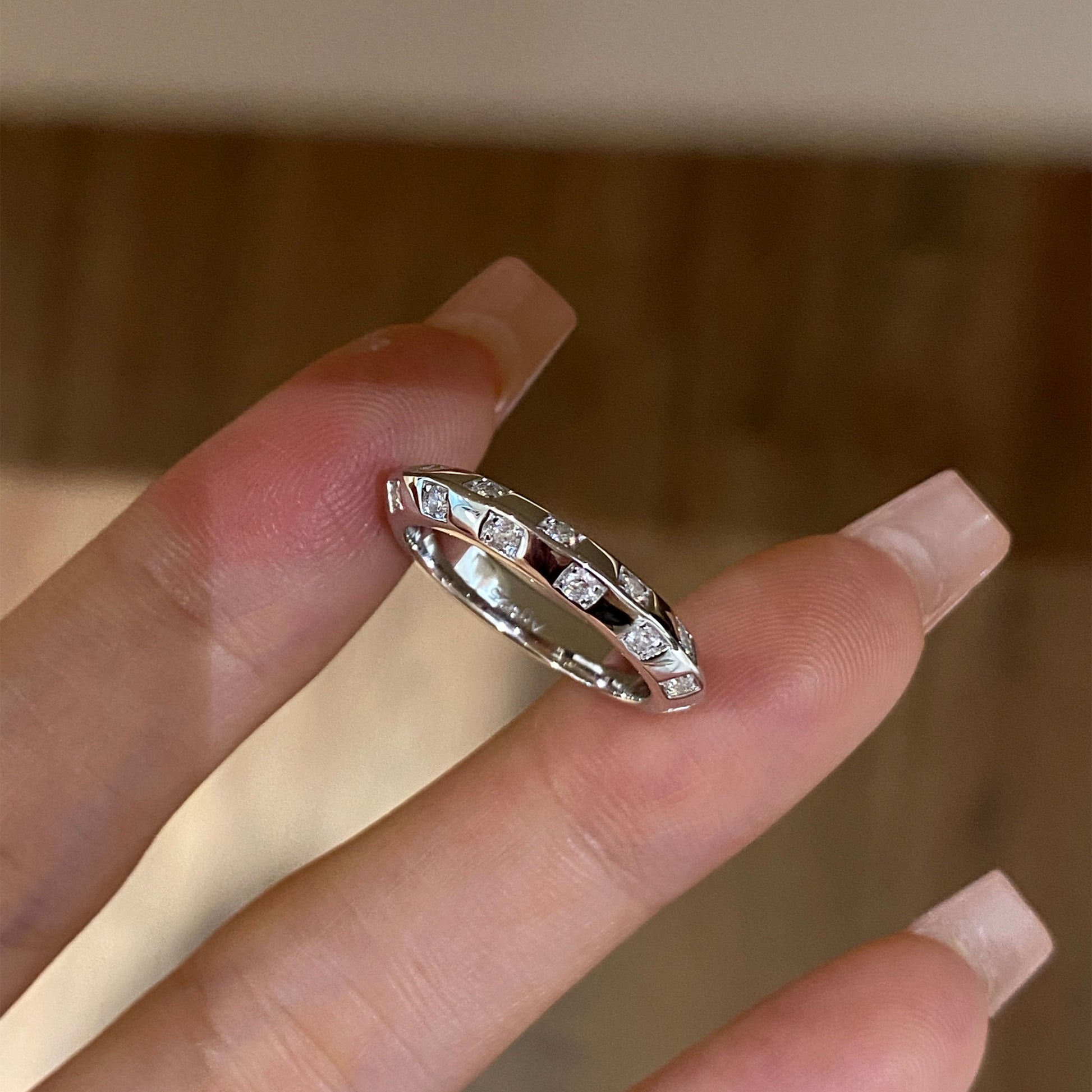 Checkerboard Design Ring | Silver  Ring