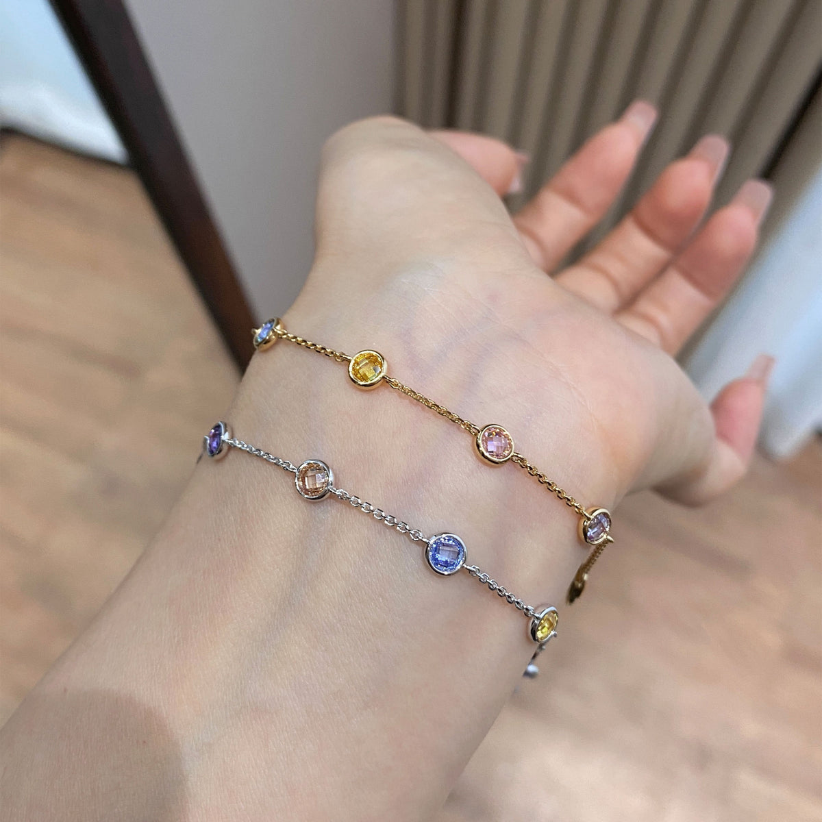 Multicolor Station Bracelet | Silver Bracelet