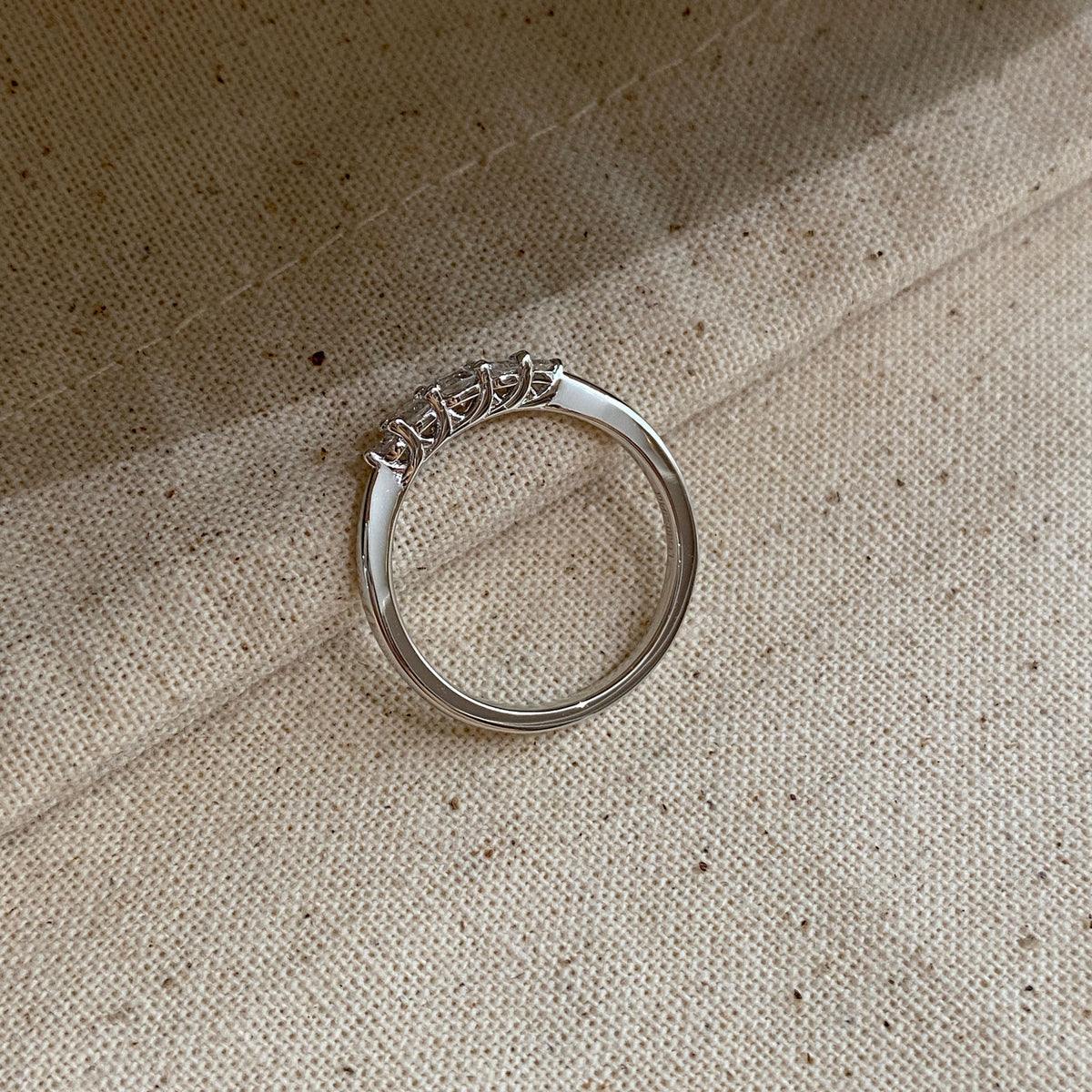 Lab Grown Diamond Graduated Band Ring  | Silver Ring