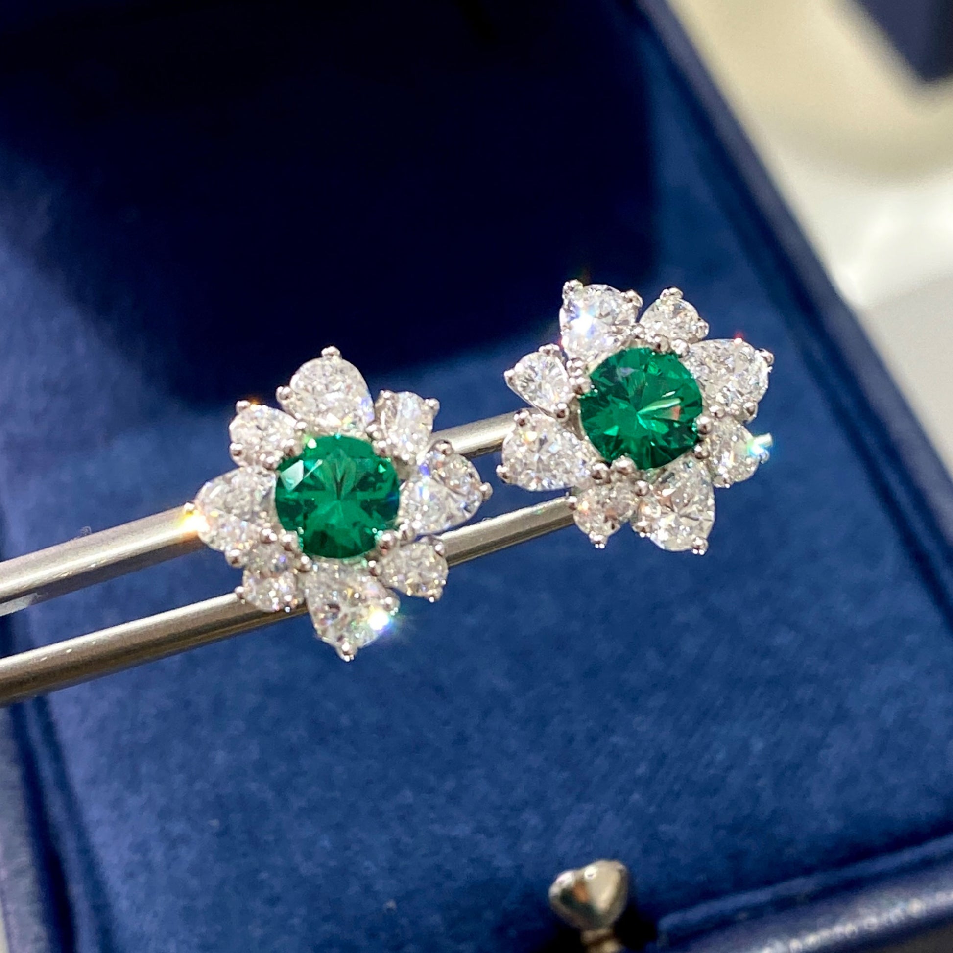 Romantic Flower Stud Earrings | Silver Earrings