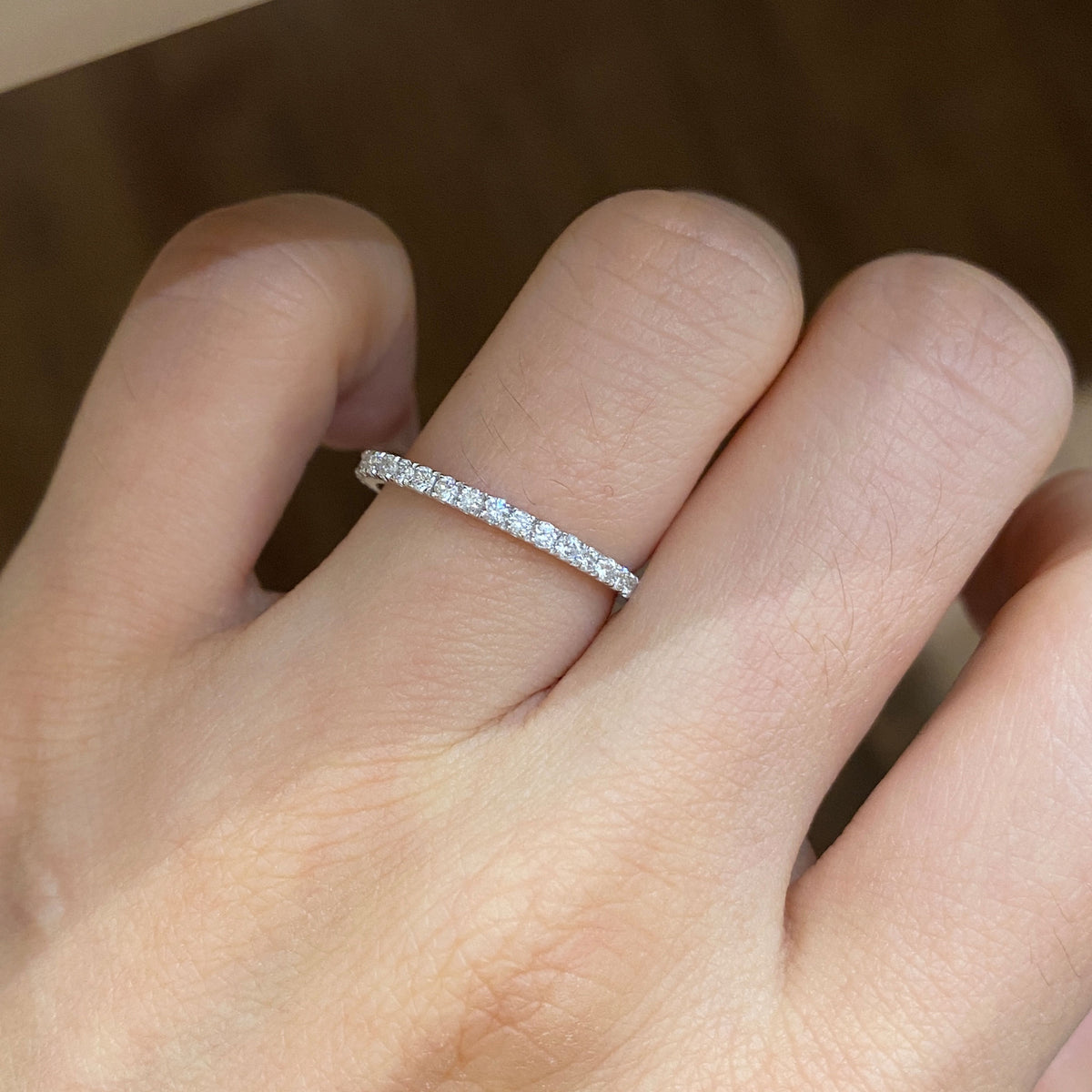 Lab Grown Diamond  Full Circle Band | Silver Ring