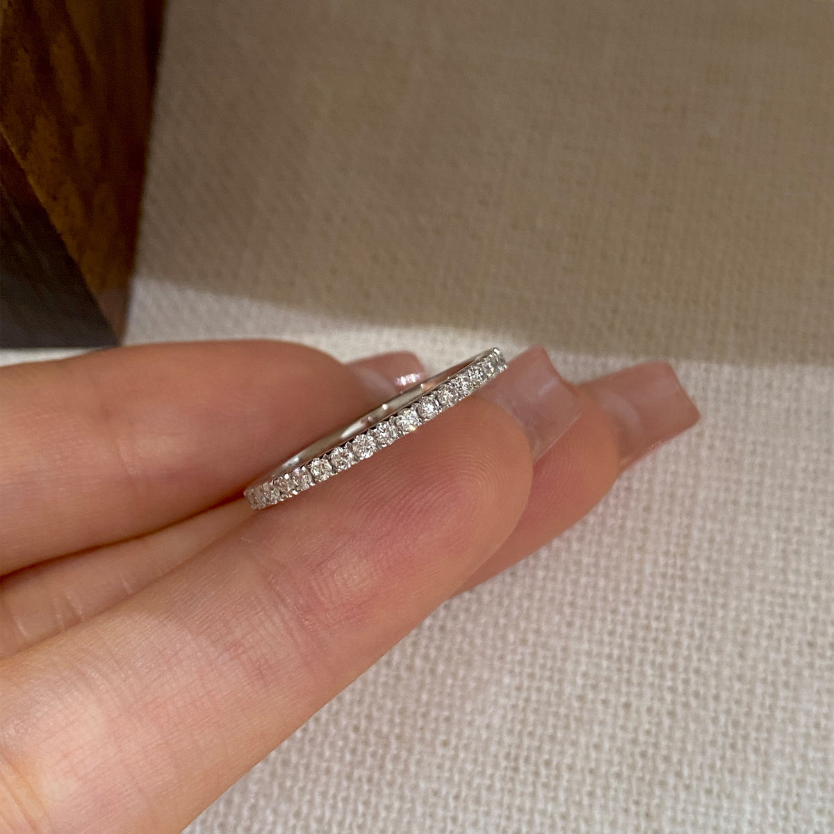 Lab Grown Diamond  Full Circle Band | Silver Ring