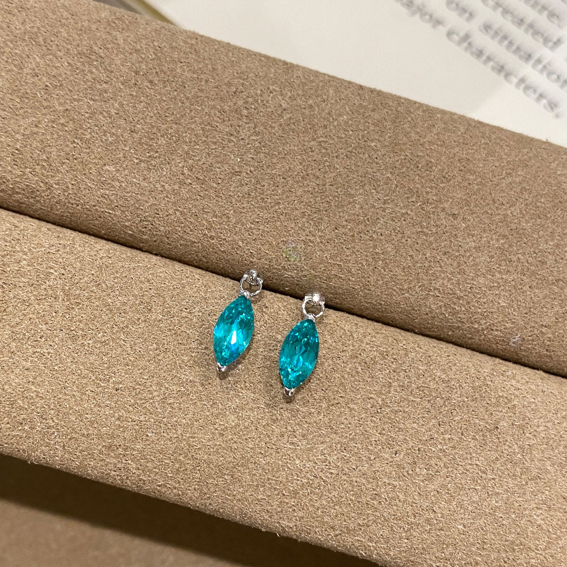 Paraiba  Marquise Tassel Earrings | Silver Earrings