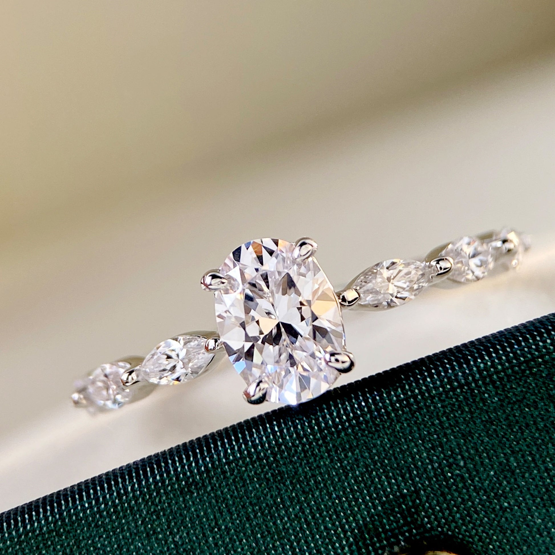 Shining  Oval Cut  Ring | Silver Ring