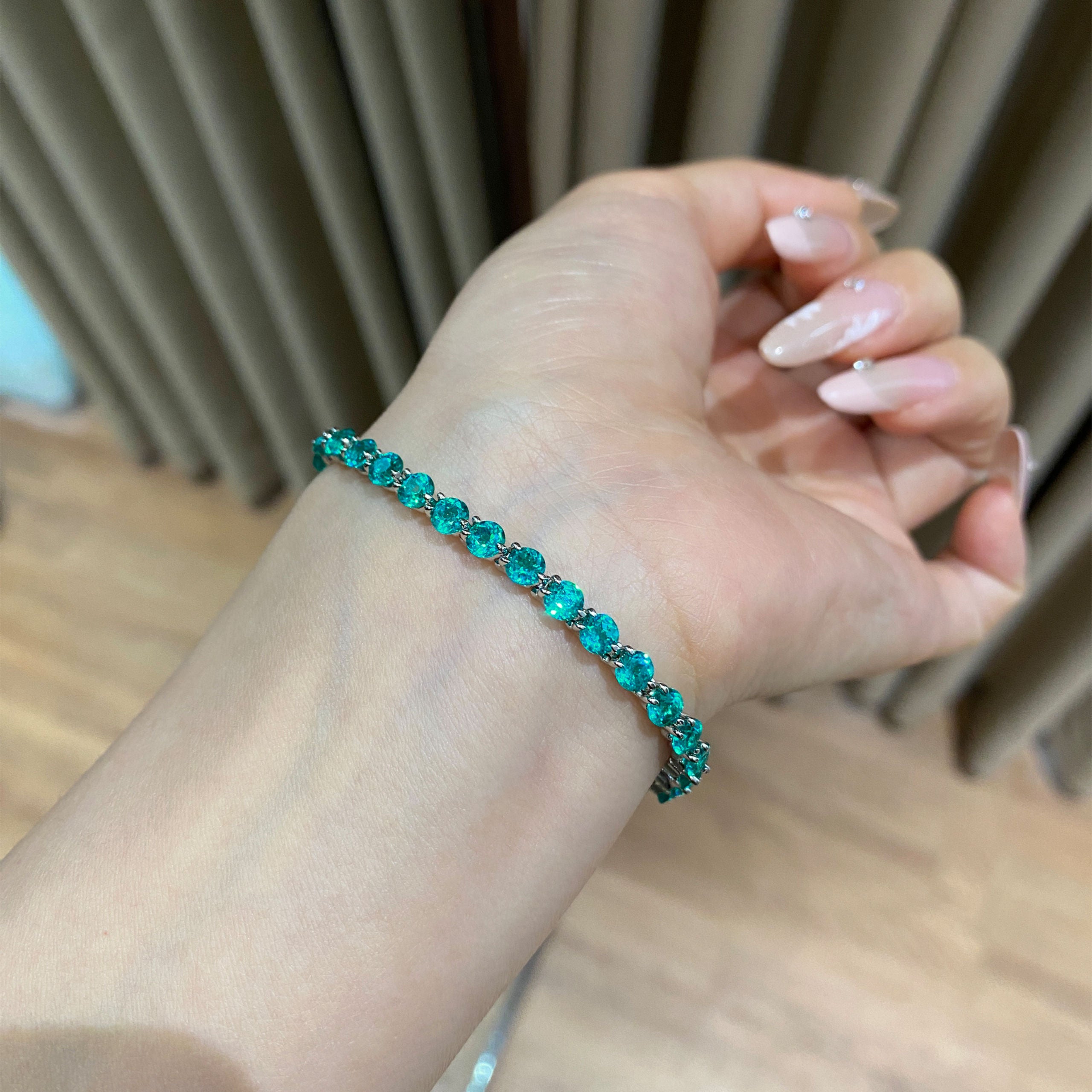 4mm Blue Gemstone Bracelet｜Silver Bracelet