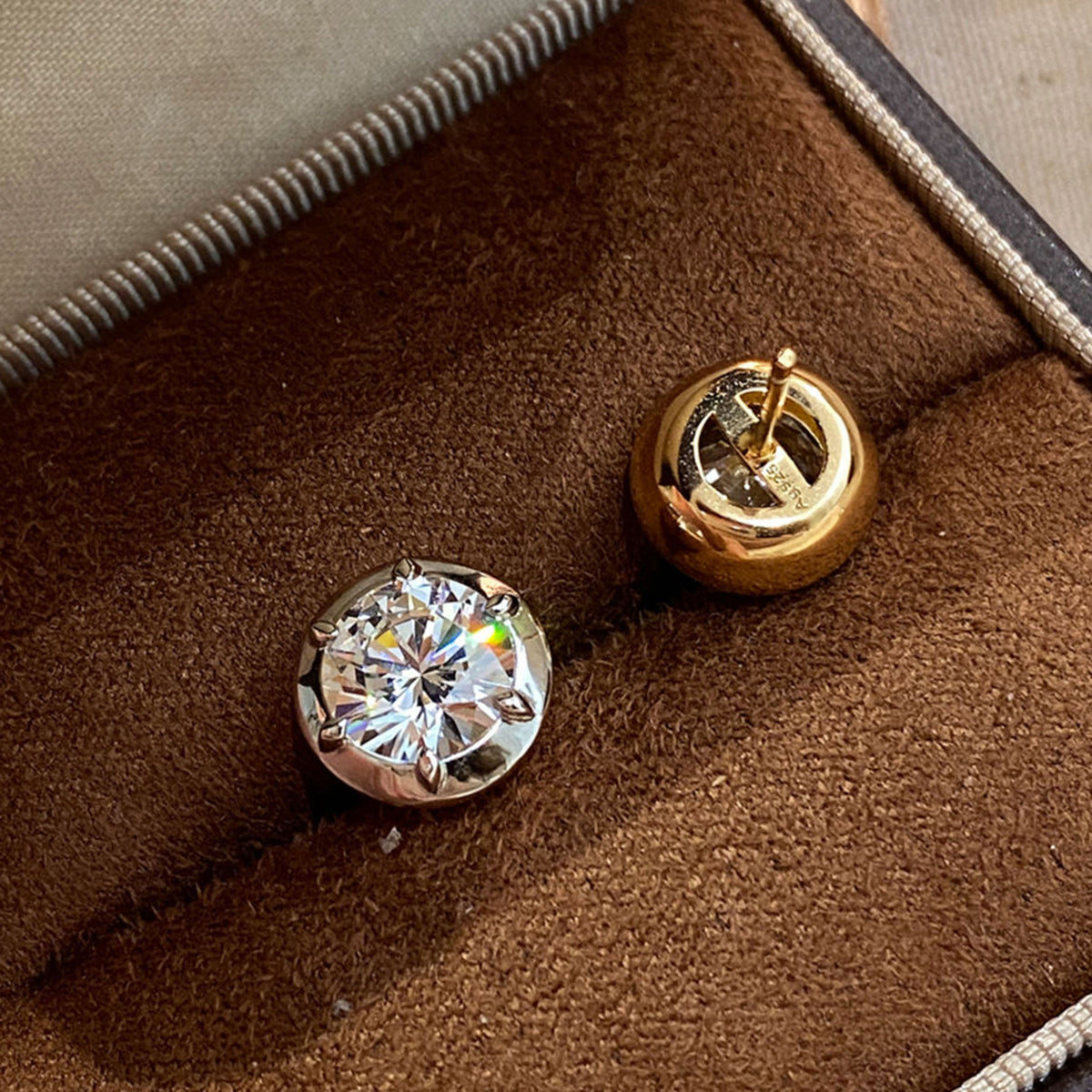Hailey Round Stud Earrings｜Silver Earrings