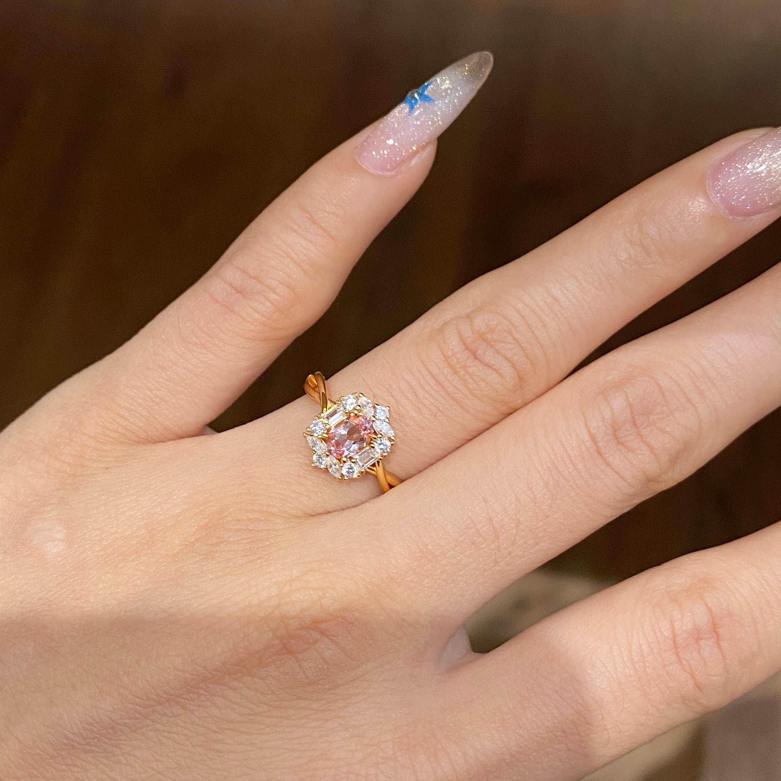 Pink Gem Oval Ring | Silver  Ring