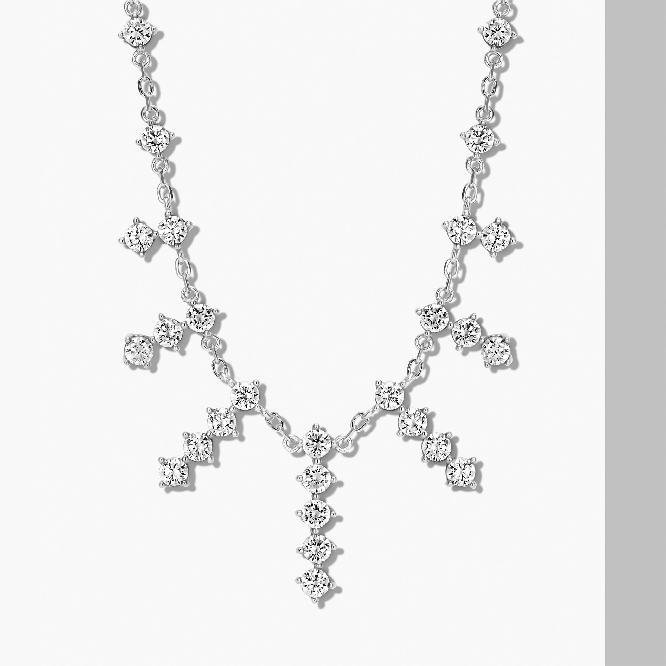 Sparkling Tassel Necklace | Silver Necklace