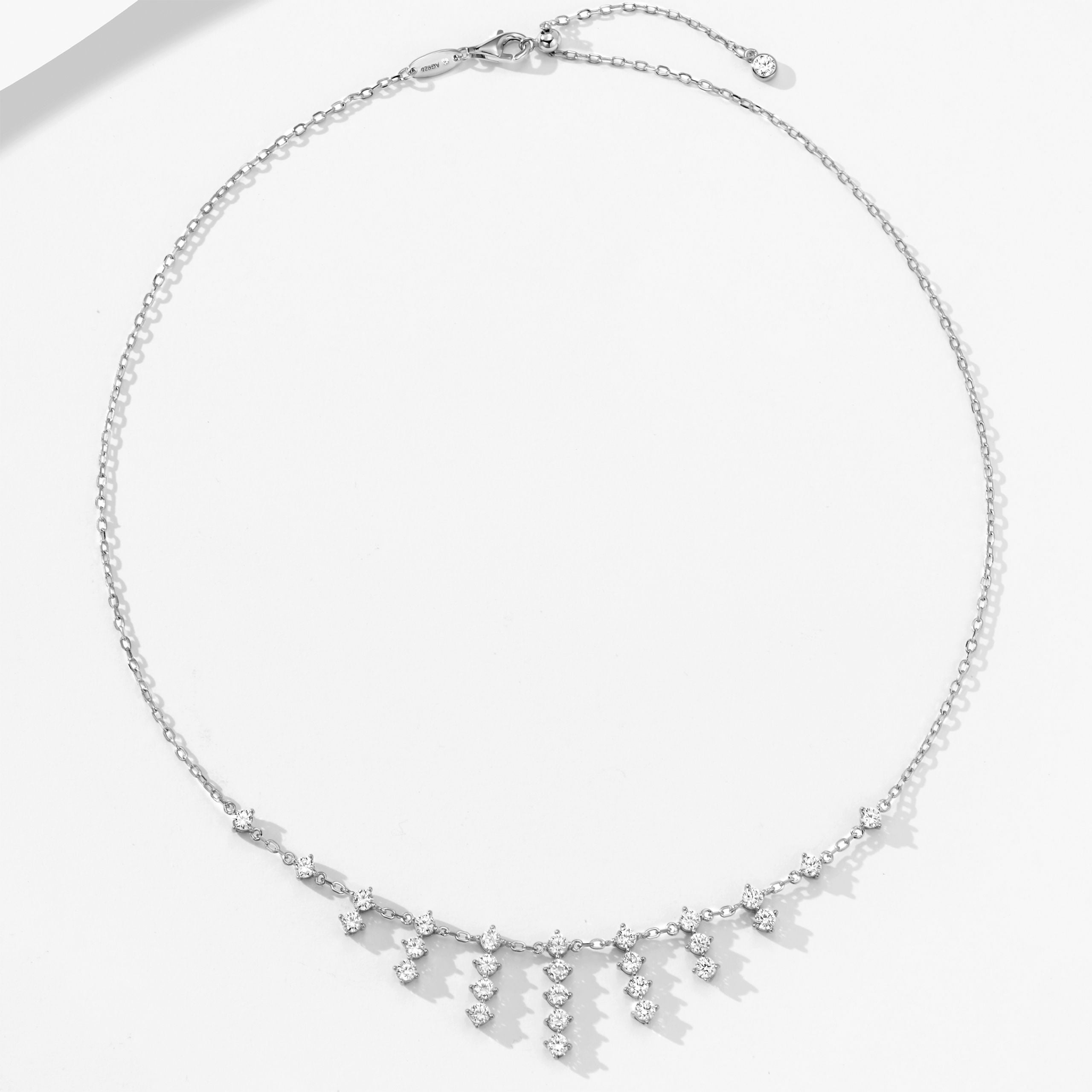 Sparkling Tassel Necklace | Silver Necklace