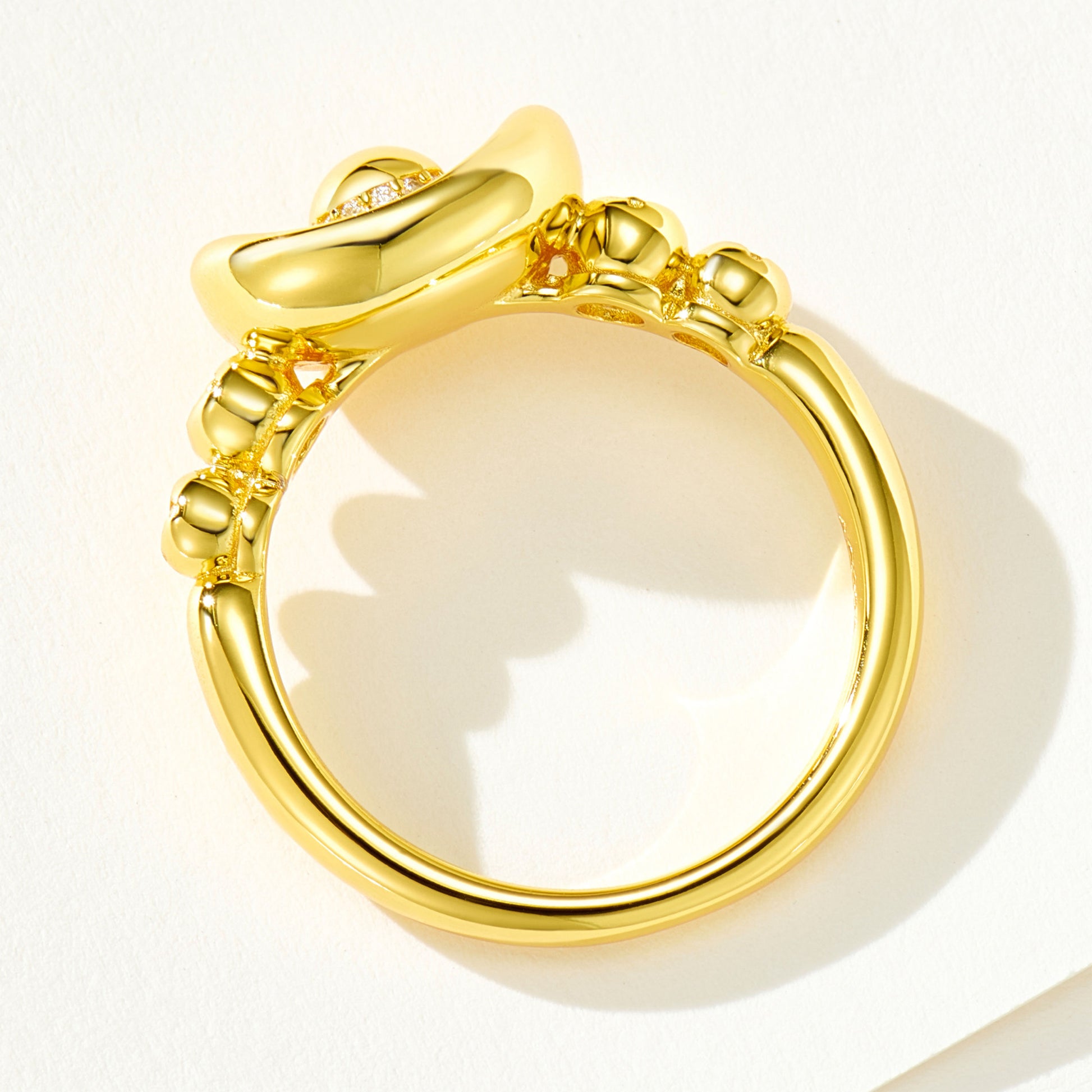 Silver Gold Plated Ingot Ring | Silver Ring