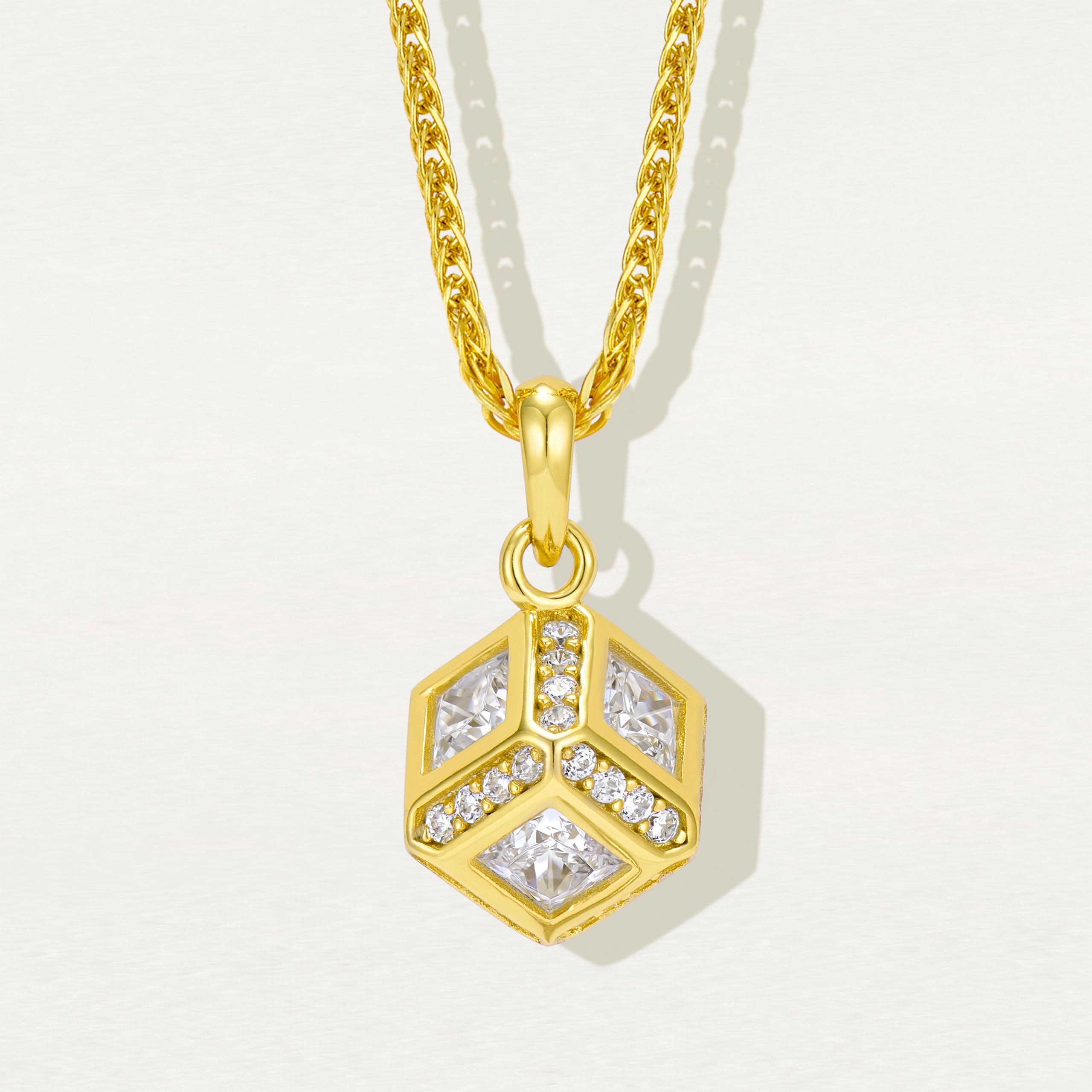 Rubik's Cube Necklace | Silver Necklace