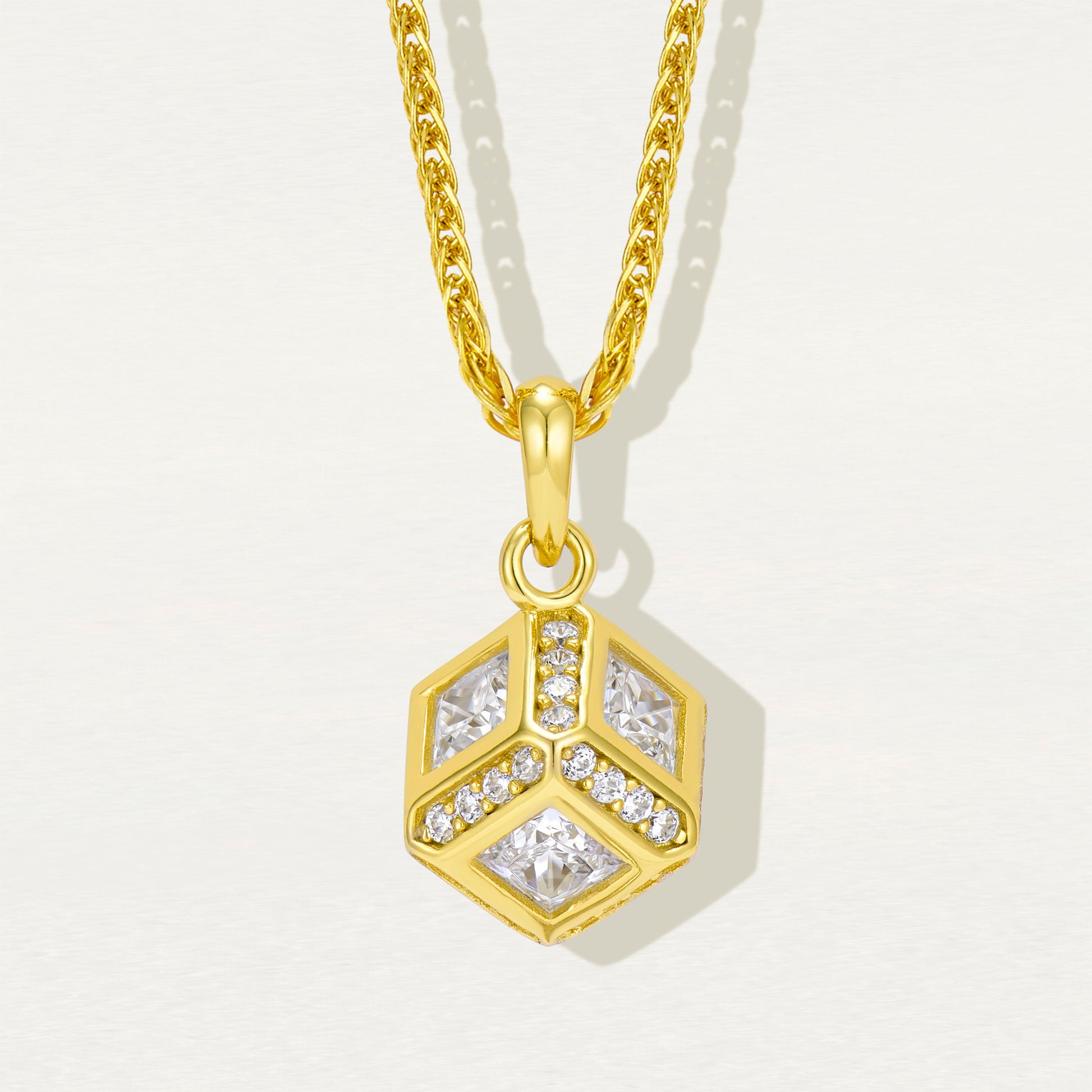 Rubik's Cube Necklace | Silver Necklace