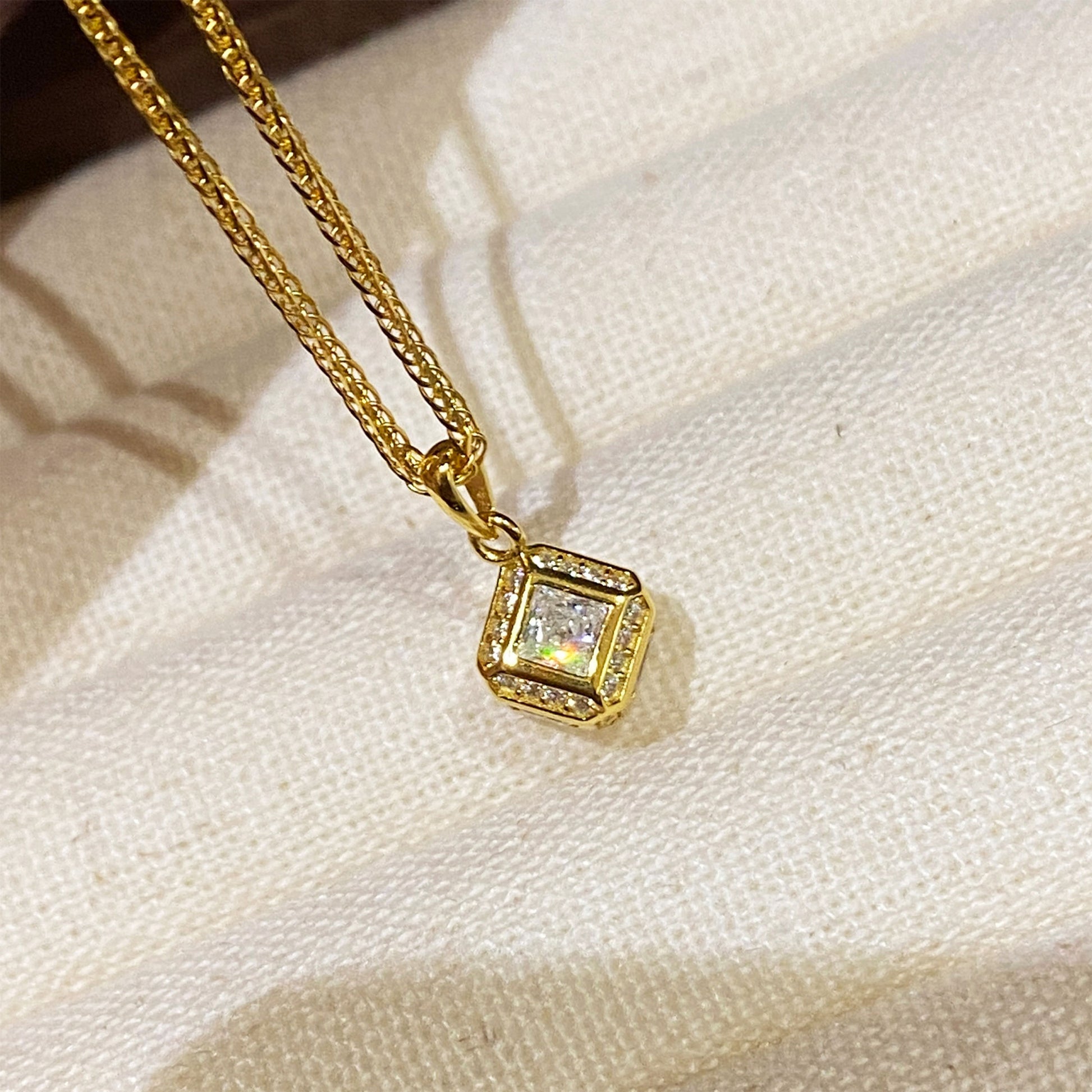 Rubik's Cube Necklace | Silver Necklace