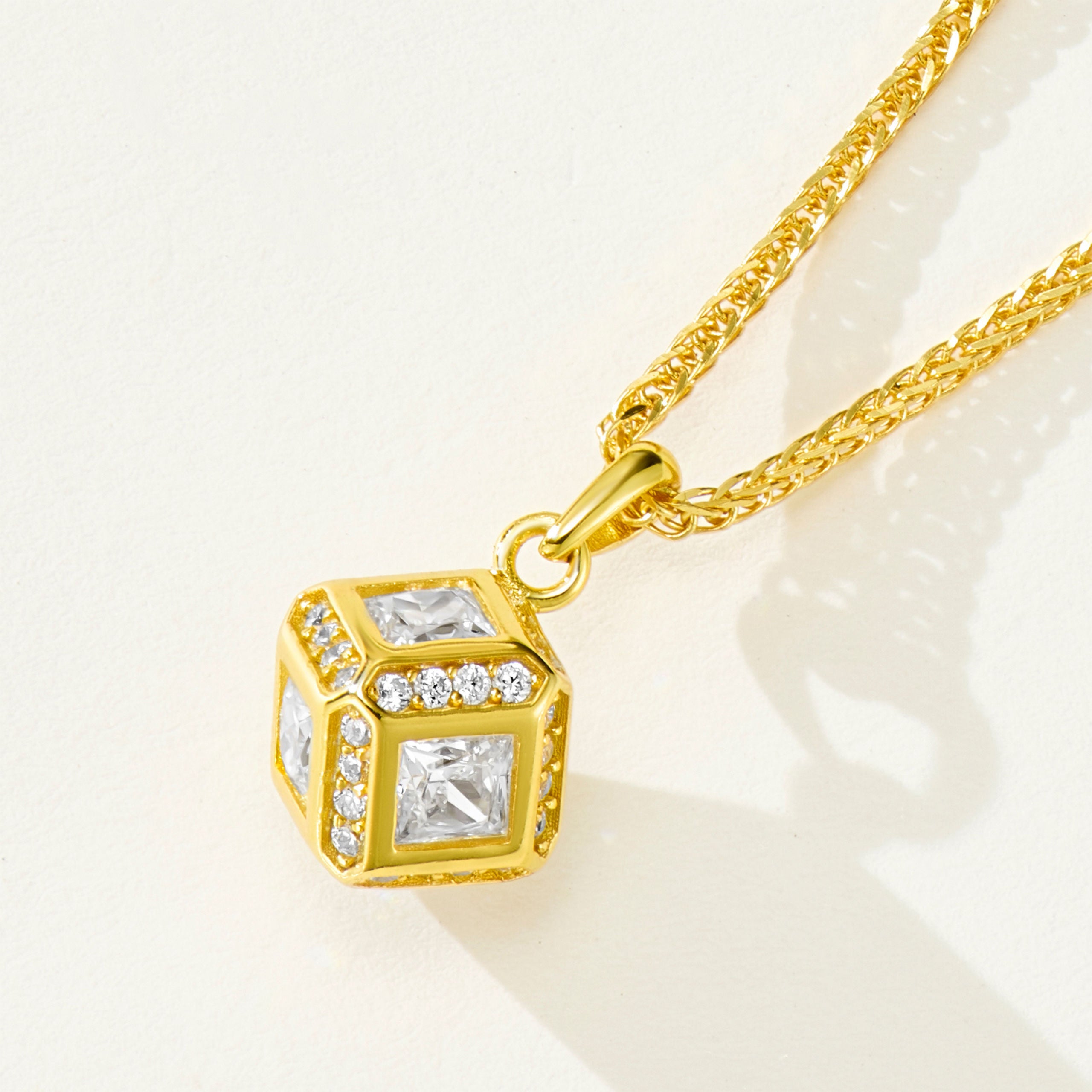 Rubik's Cube Necklace | Silver Necklace