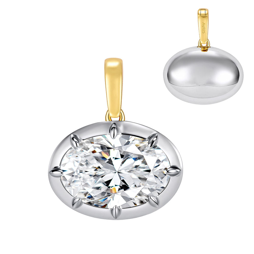 Hailey Vintage Oval Pendant | Silver Necklace