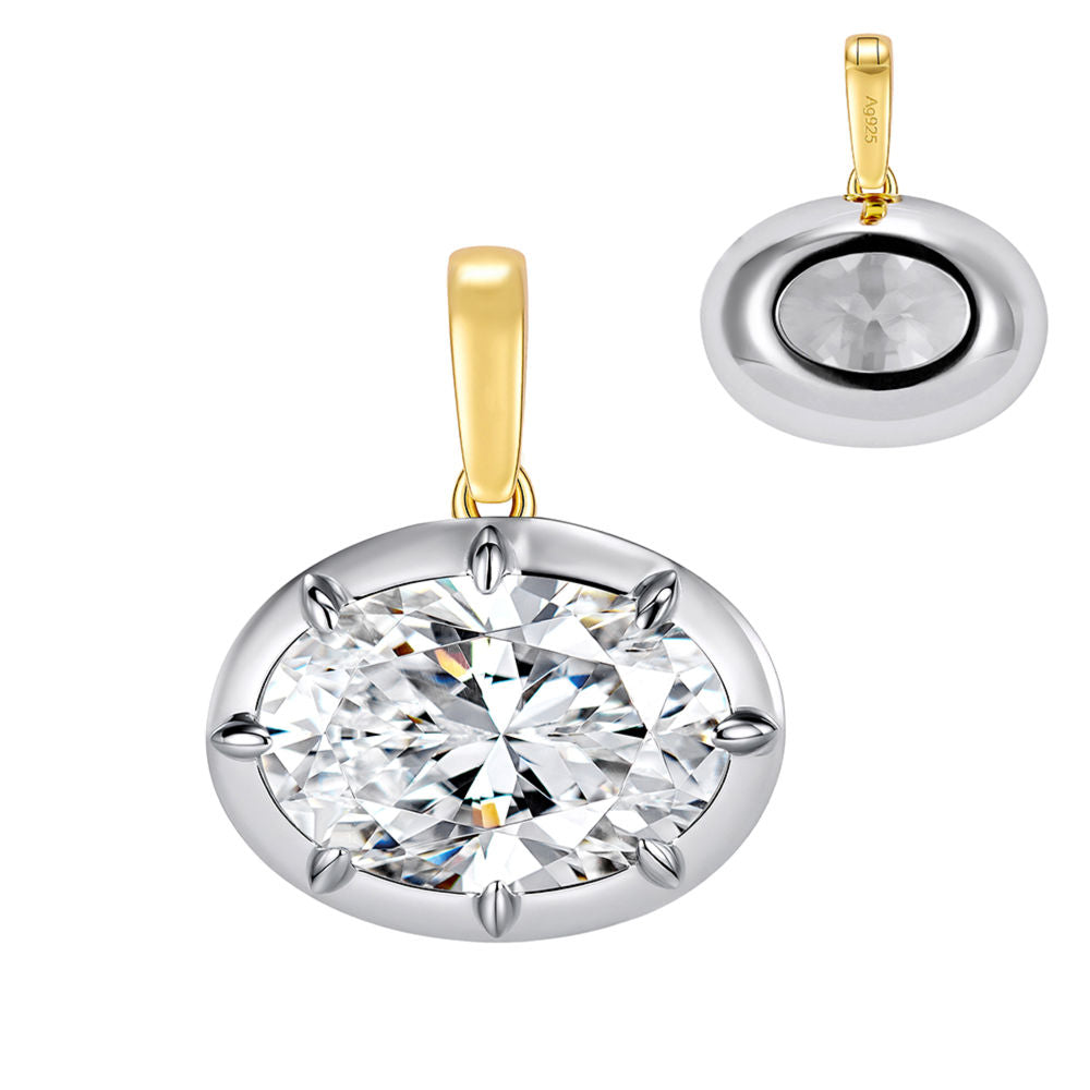 Hailey Vintage Oval Pendant | Silver Necklace