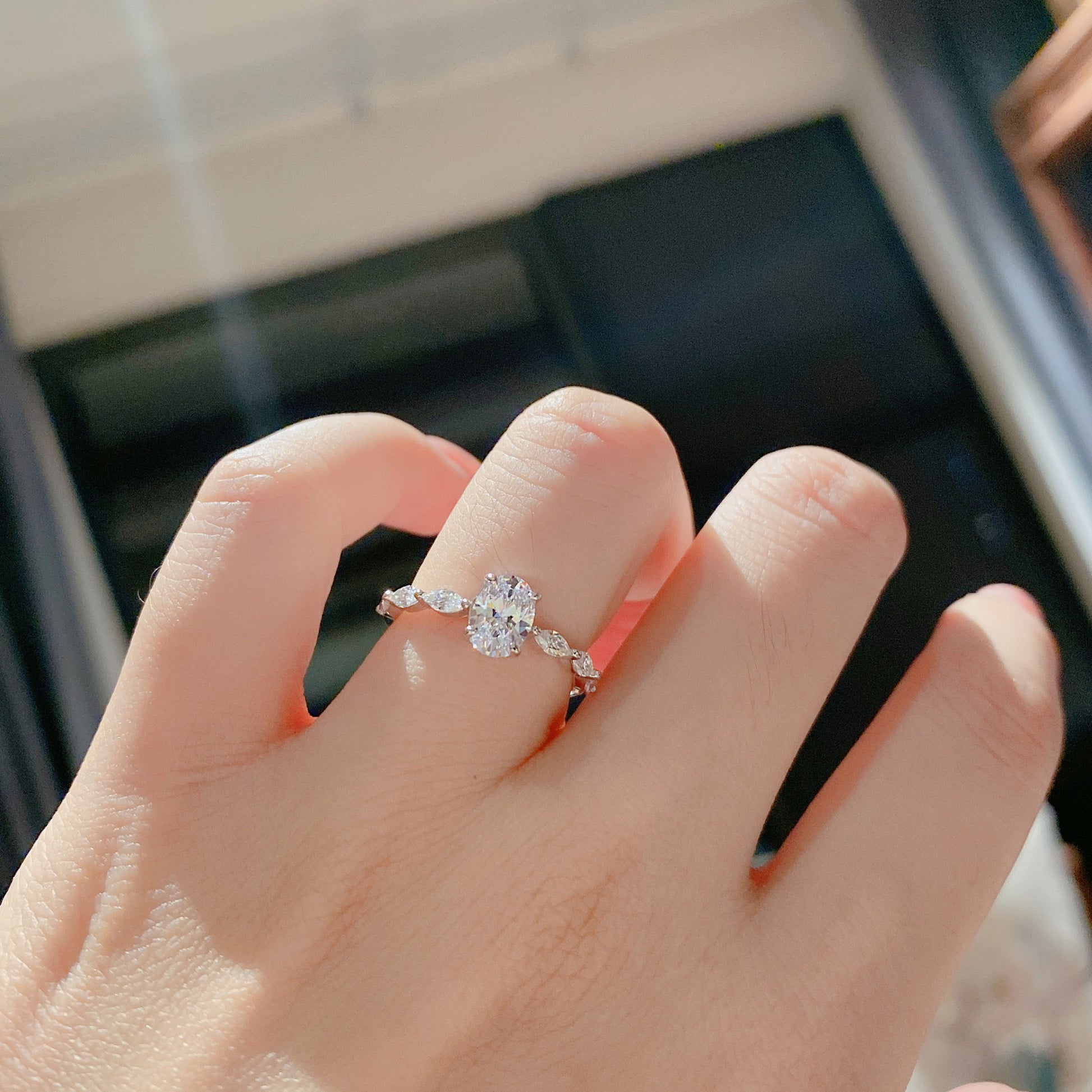 Shining  Oval Cut  Ring | Silver Ring