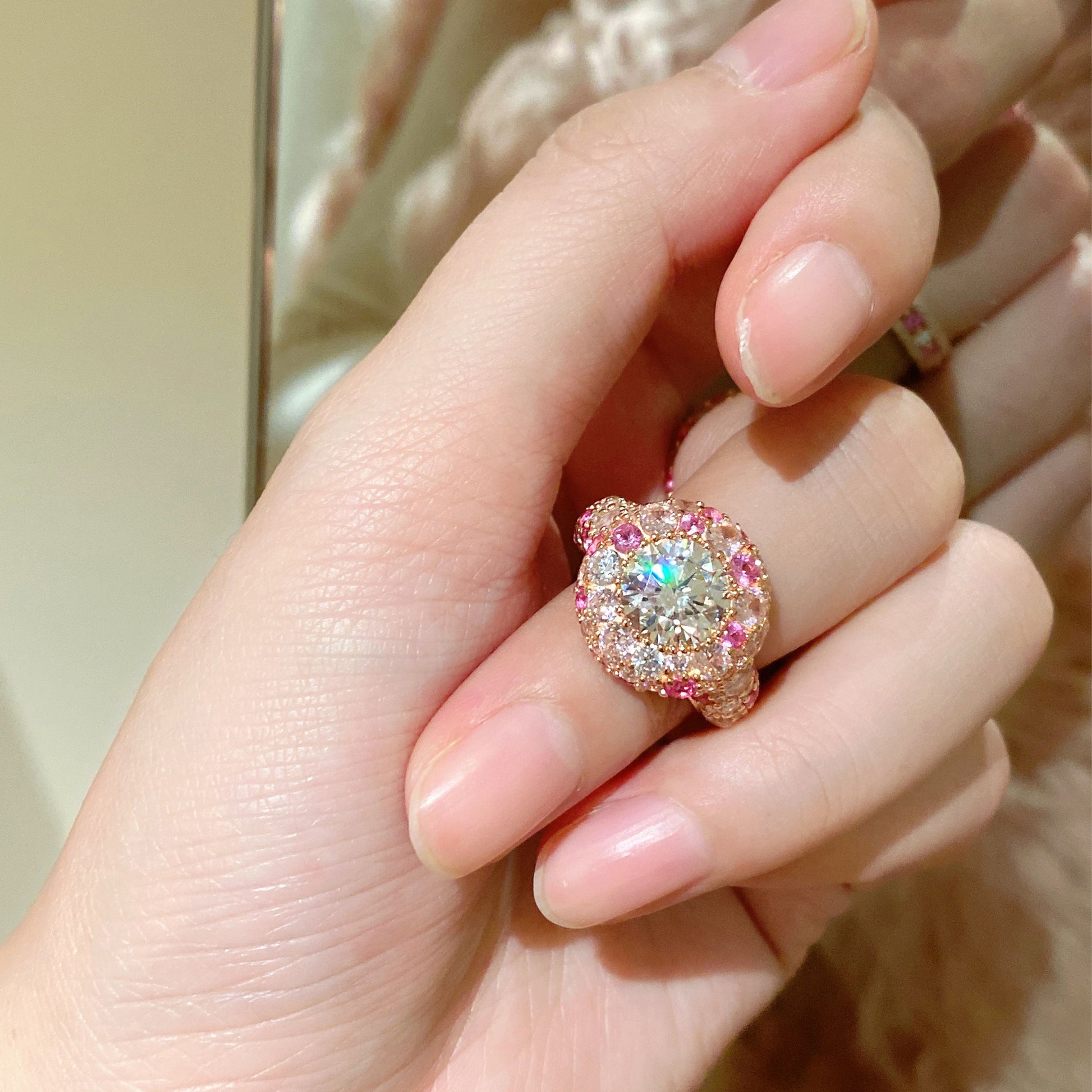 Pink Gemstone Candy Ring | Silver Ring