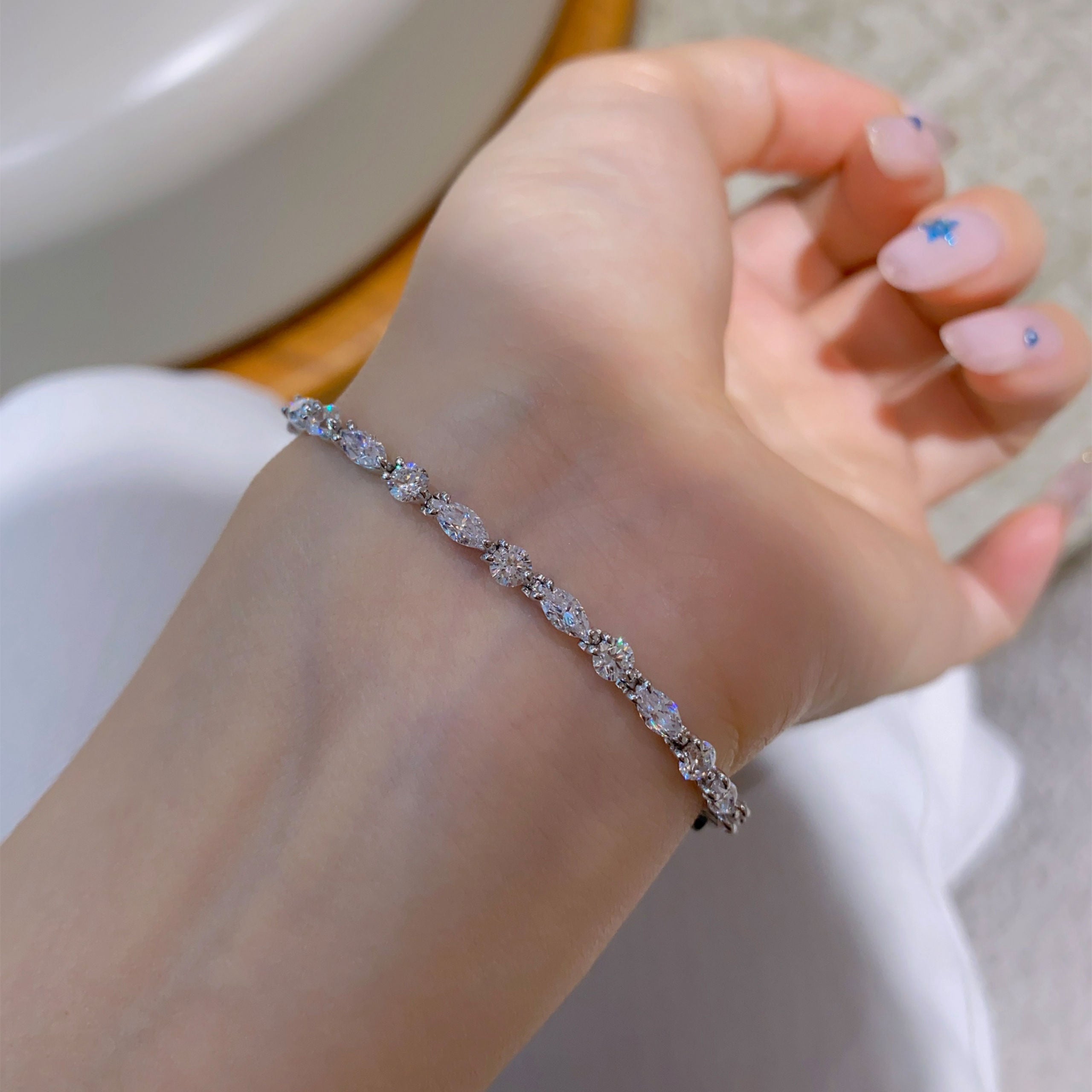 Marquise Gemstone Bracelet｜Silver Bracelet