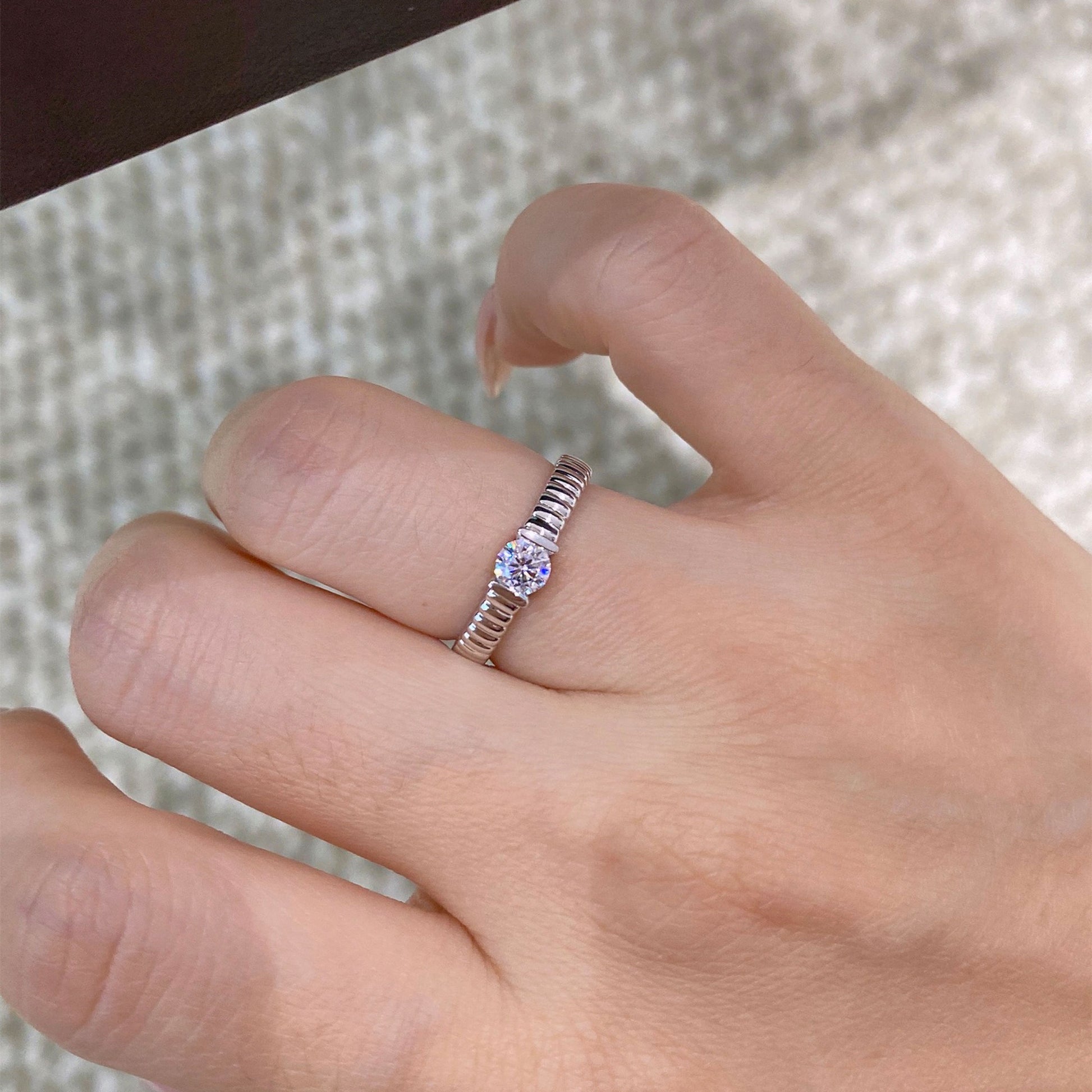 Double Band Moissanite Ring | Silver  Ring