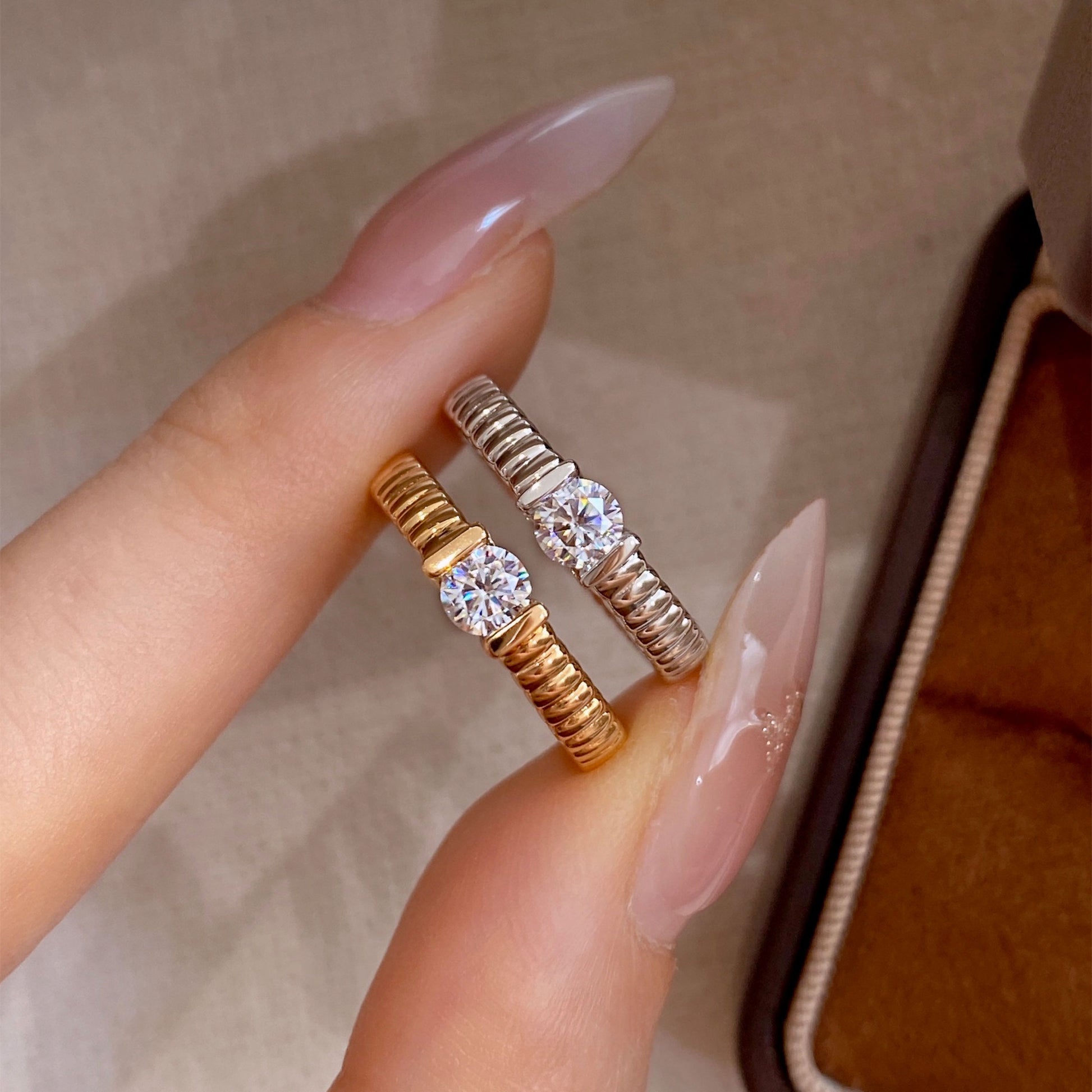 Double Band Moissanite Ring | Silver  Ring