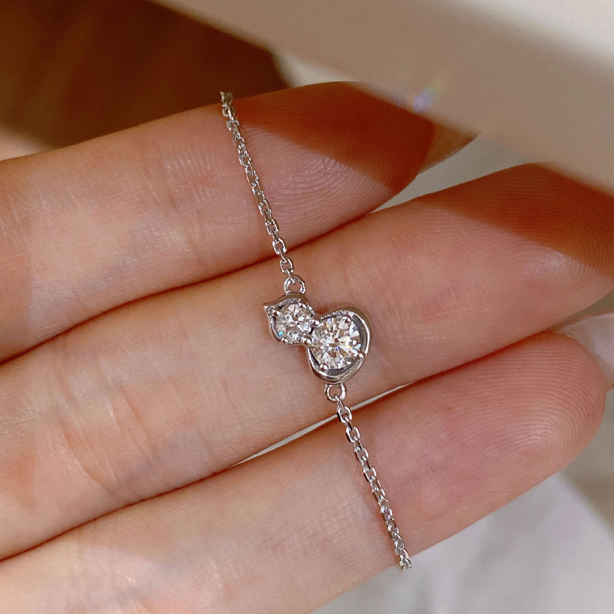 Lab Grown Diamond Mini Gourd Bracelet  | Silver Bracelet