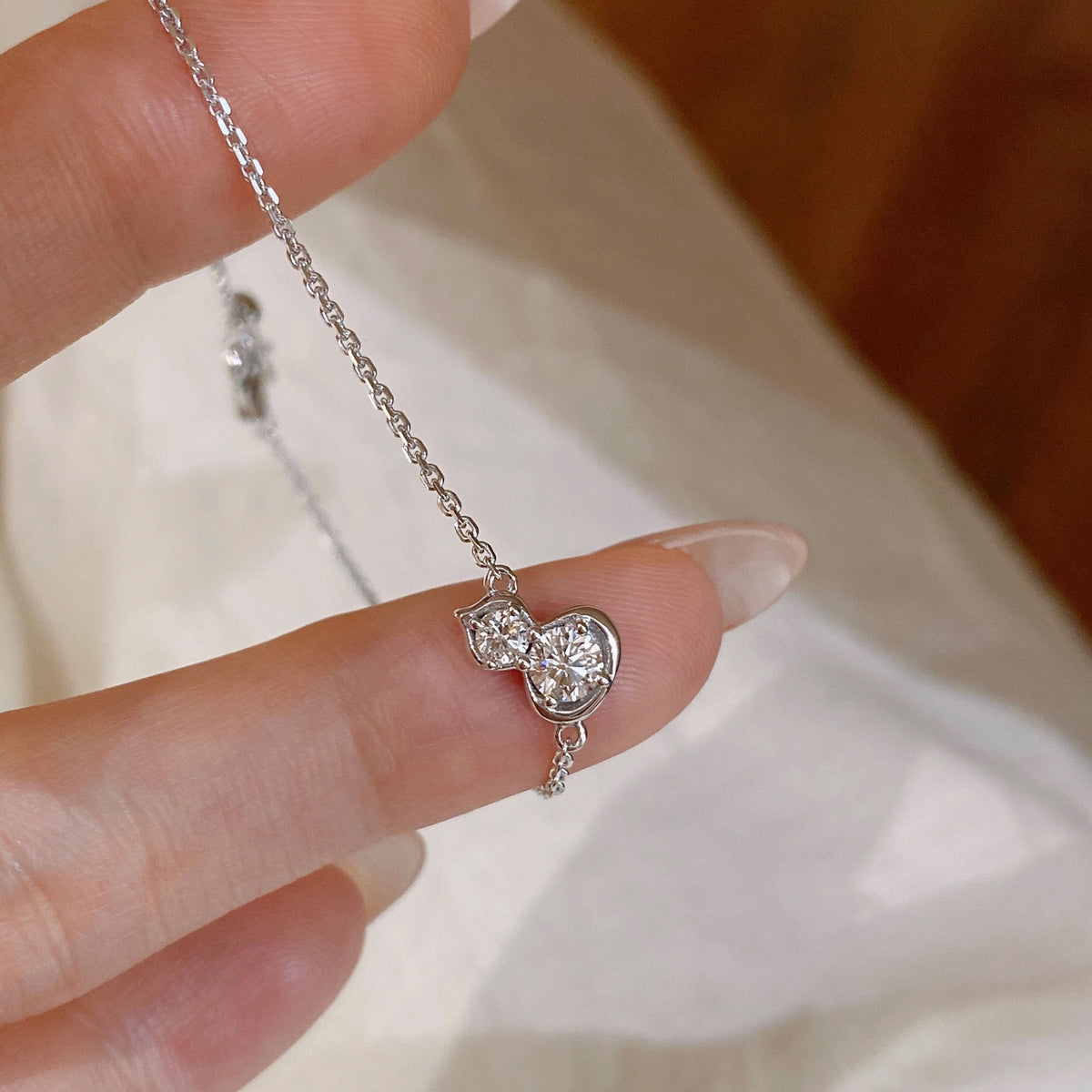 Lab Grown Diamond Mini Gourd Bracelet  | Silver Bracelet