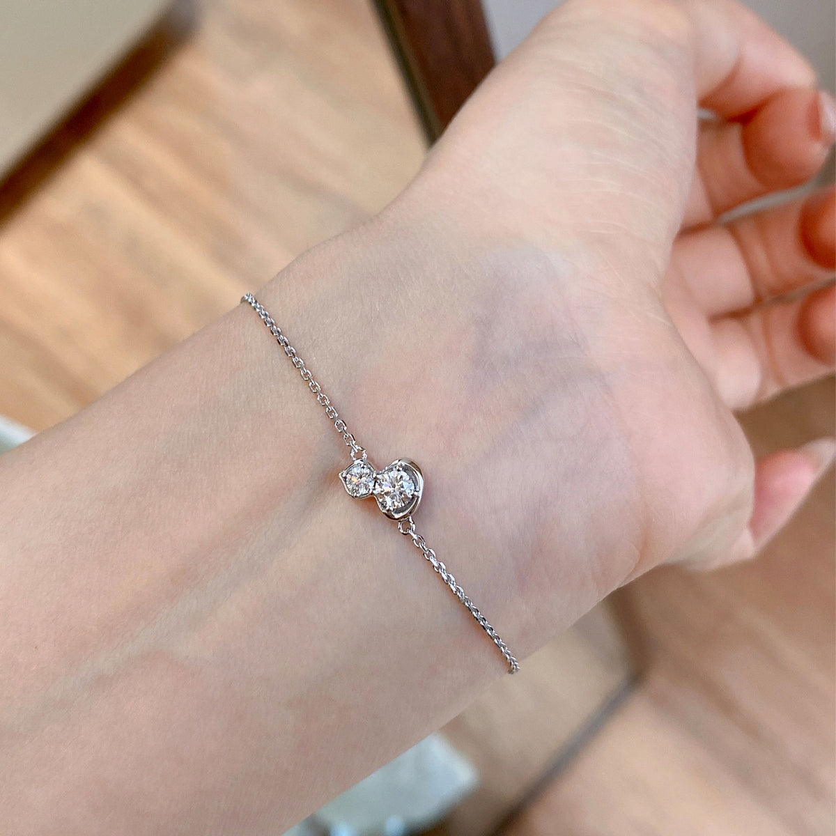 Lab Grown Diamond Mini Gourd Bracelet  | Silver Bracelet
