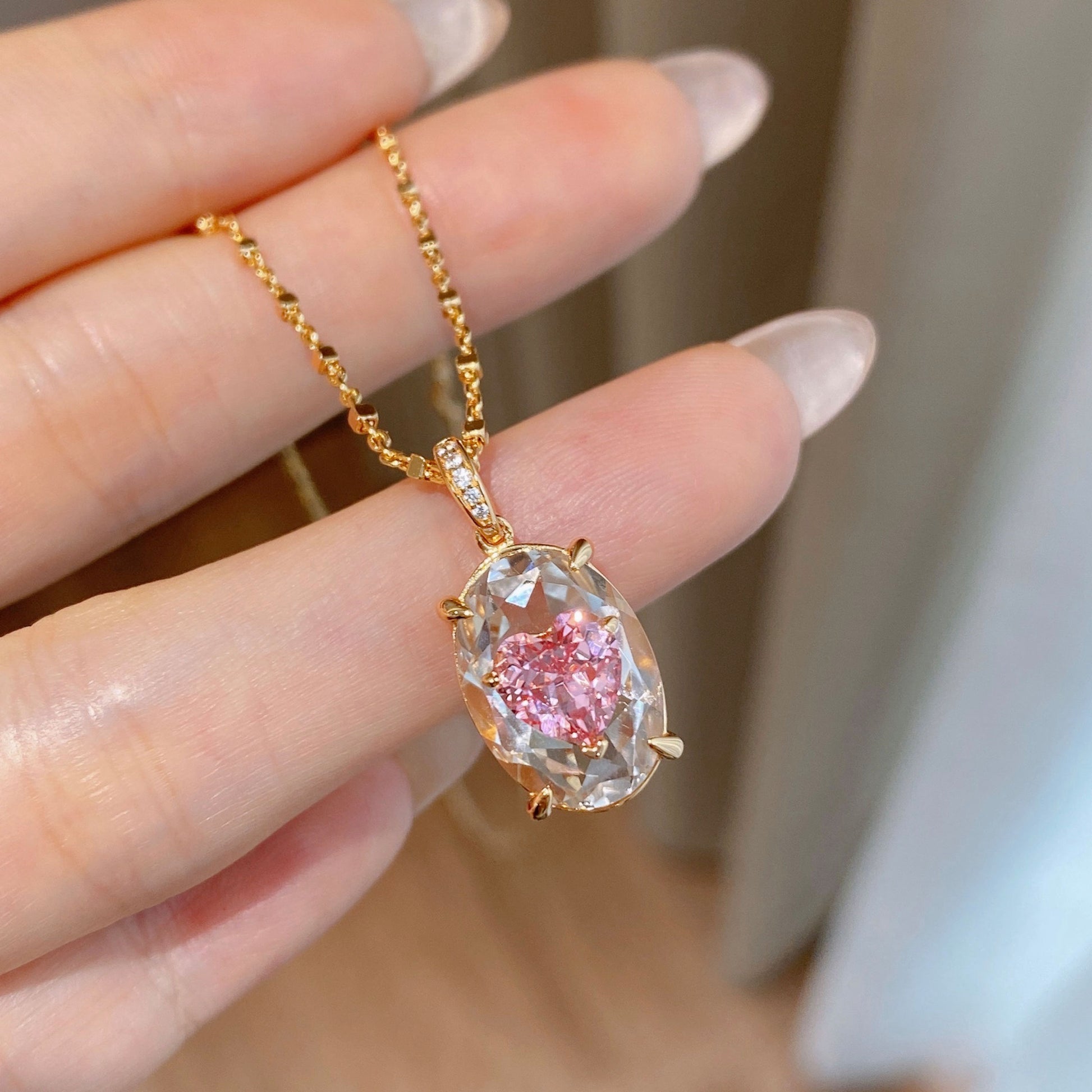 Sweet Heart Clip Pendant | Silver Necklace