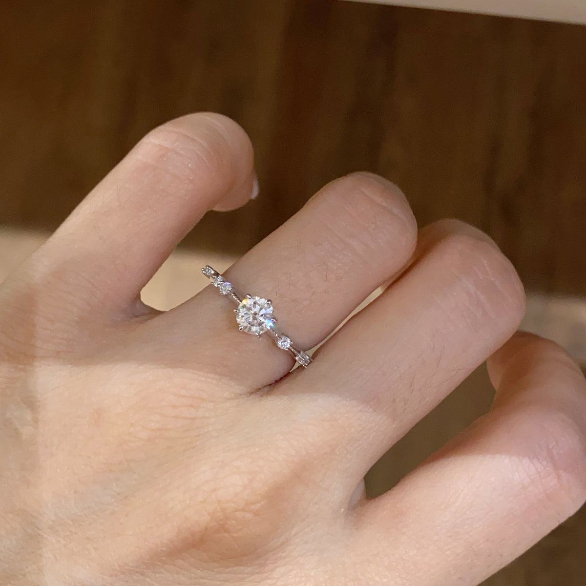 Lab Grown Diamond Star Trail  Ring | Silver Ring