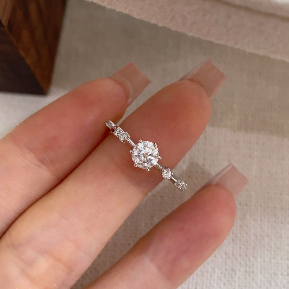 Lab Grown Diamond Star Trail  Ring | Silver Ring