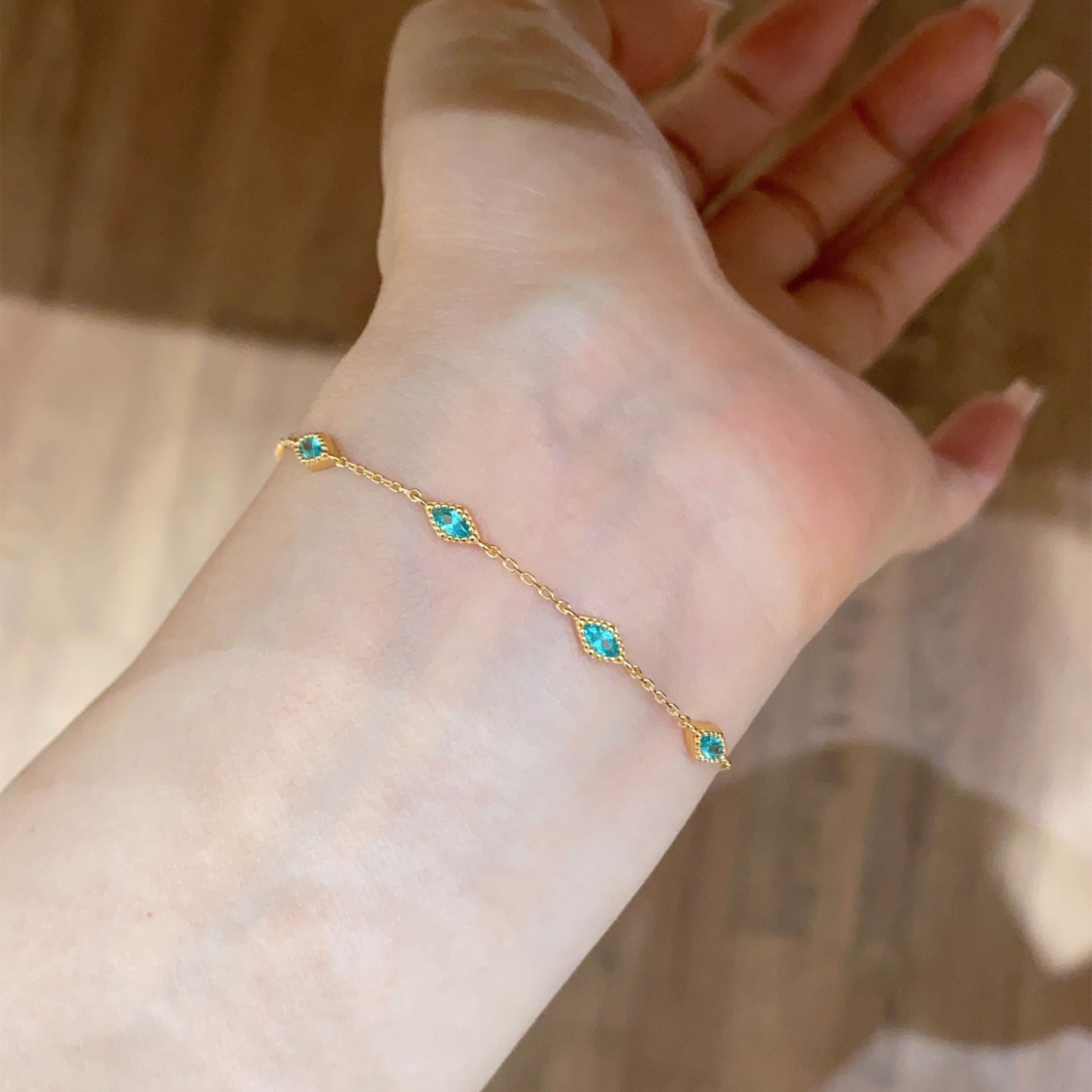 Vintage Beaded Edge Marquise Bracelet ｜Silver Bracelet