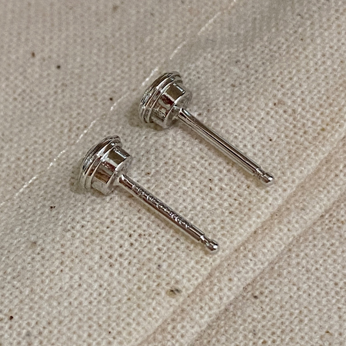 Mini Lab Grown Diamond Solitaire Stud Earrings  | Silver Earrings