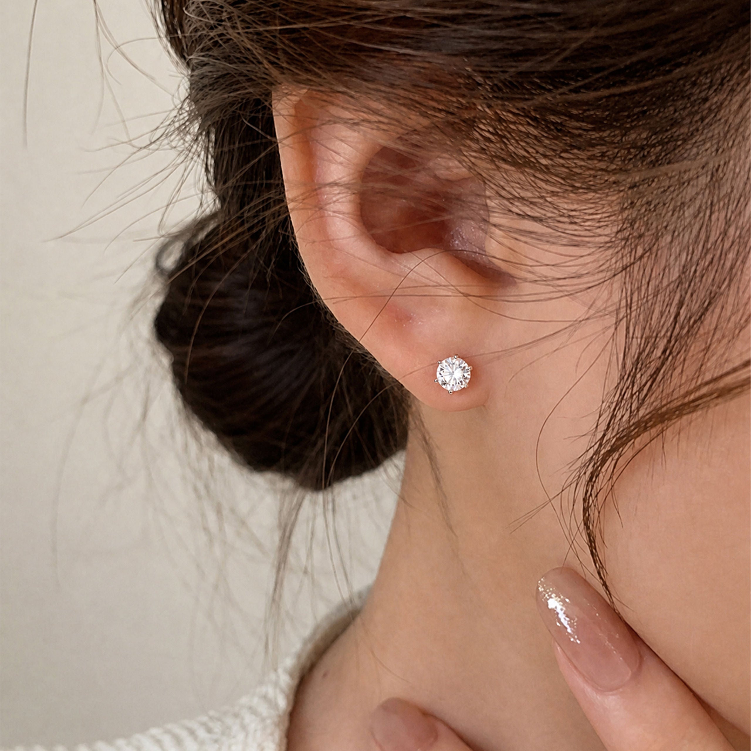 0.5ct Lab Grown Diamond Stud Earrings | Silver Earrings