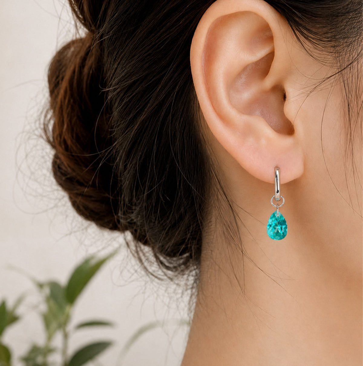 Paraiba Teardrop Earrings | Silver Earrings
