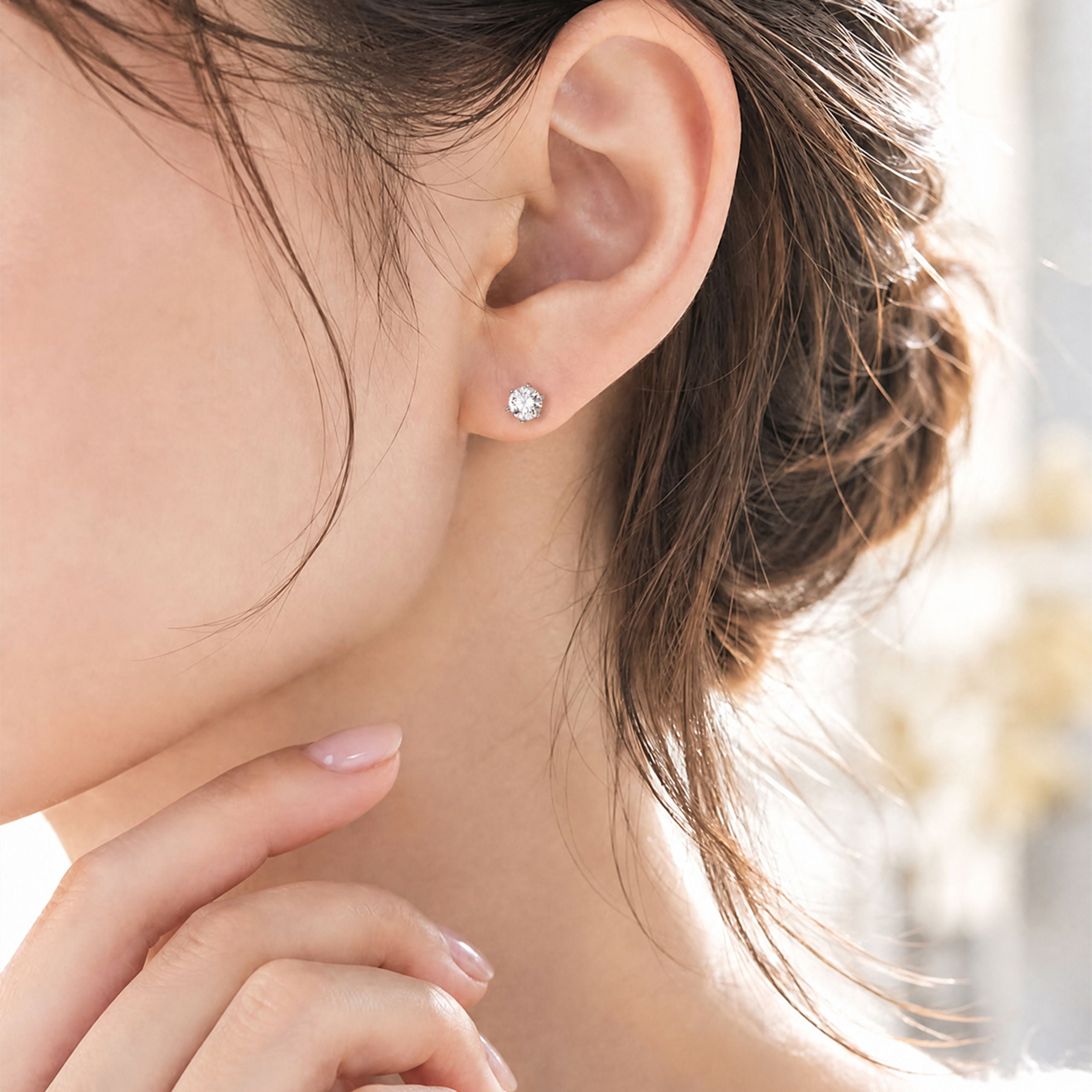 0.23ct Lab Grown Diamond Stud Earrings | Silver Earrings