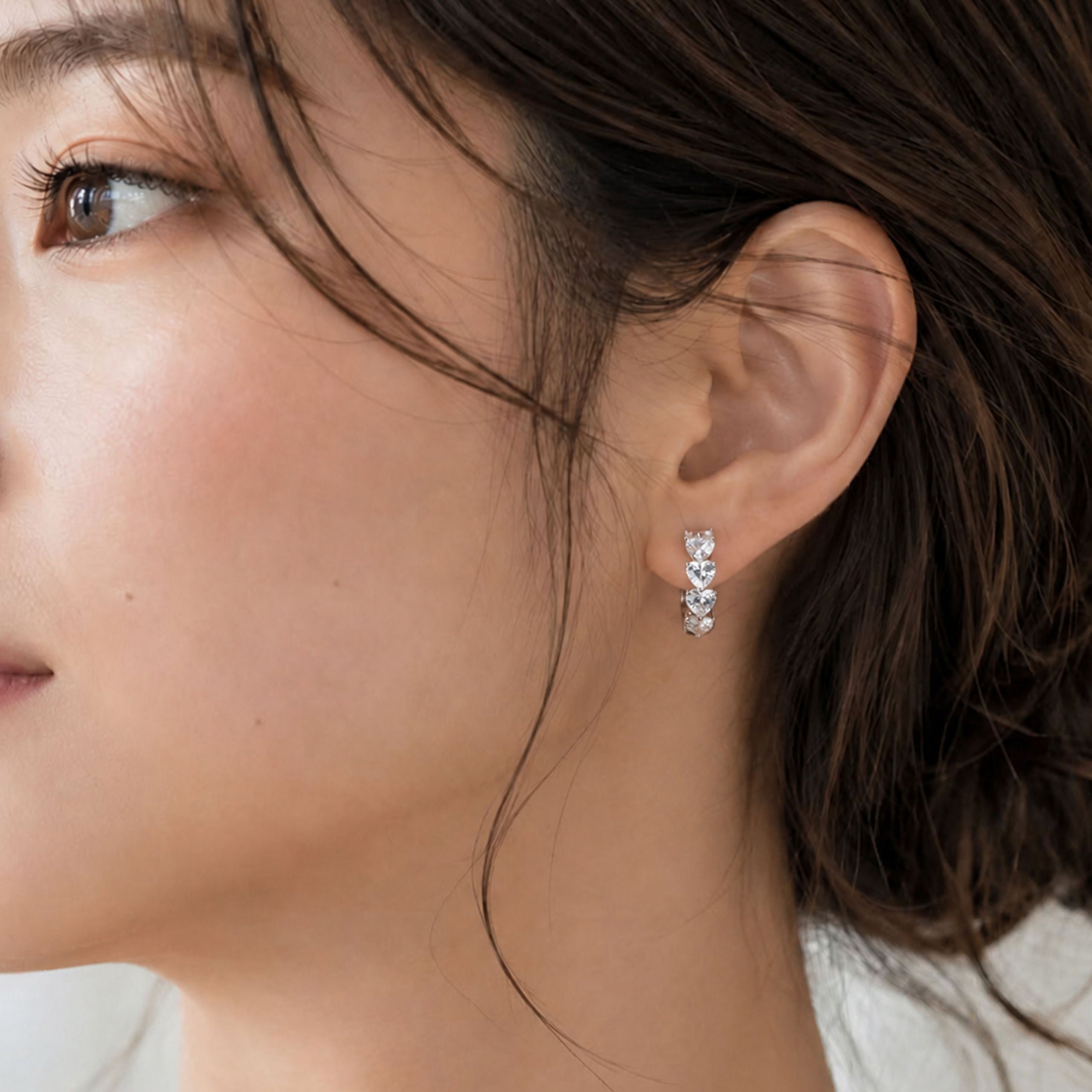 Heart Pavé Earrings | Silver Earrings