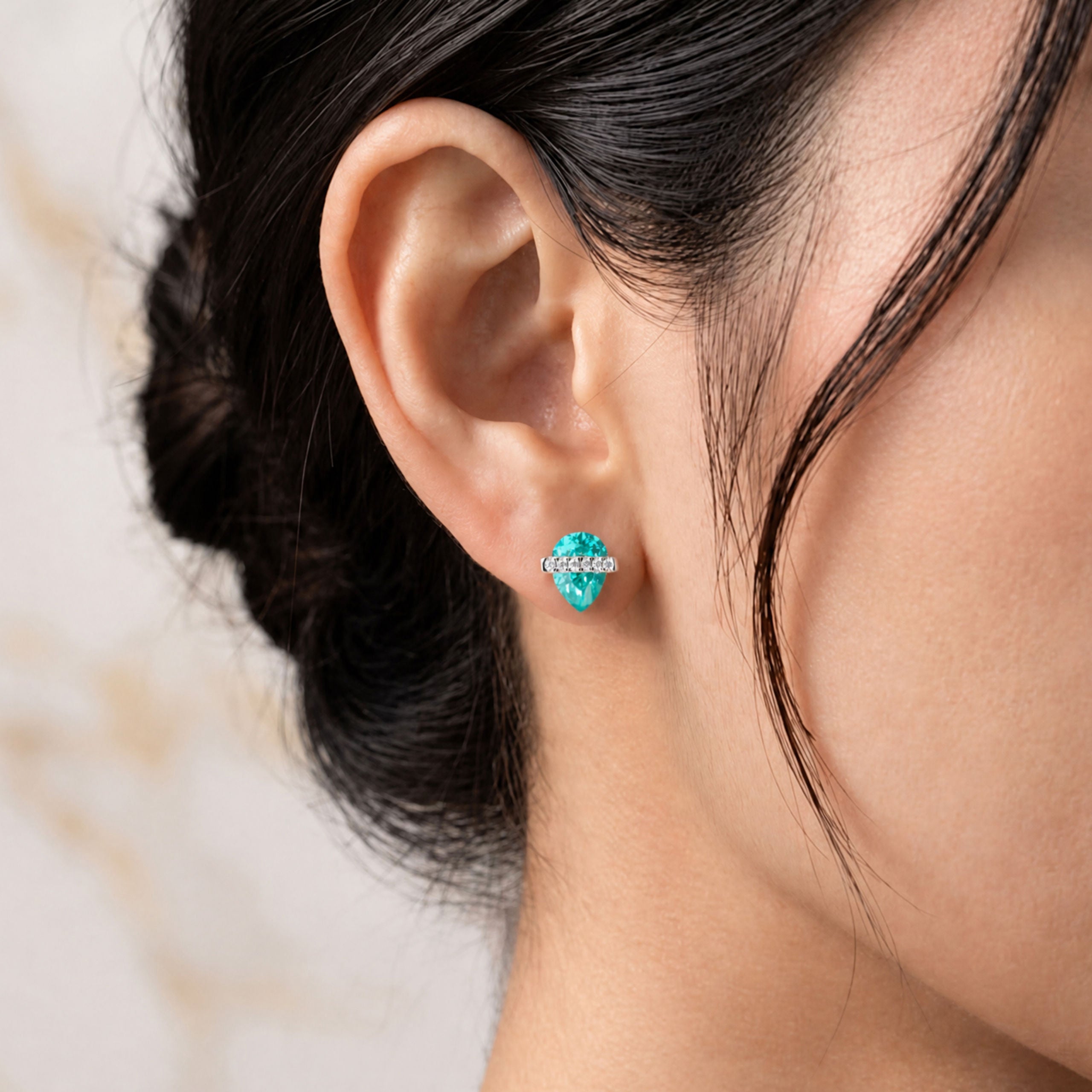 Water Droplet Paraiba Earrings | Silver Earrings