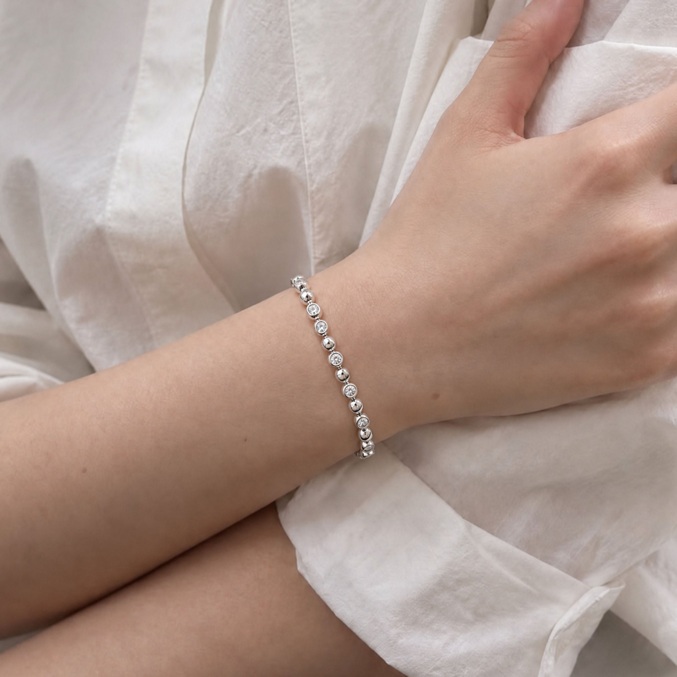 Round Bead Bracelet | Silver Bracelet