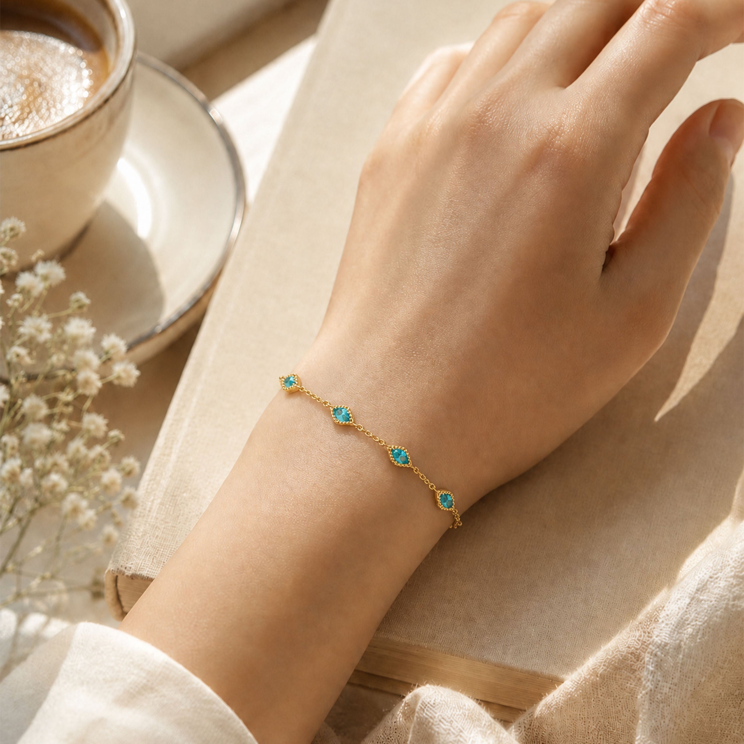 Vintage Beaded Edge Marquise Bracelet | Silver Bracelet